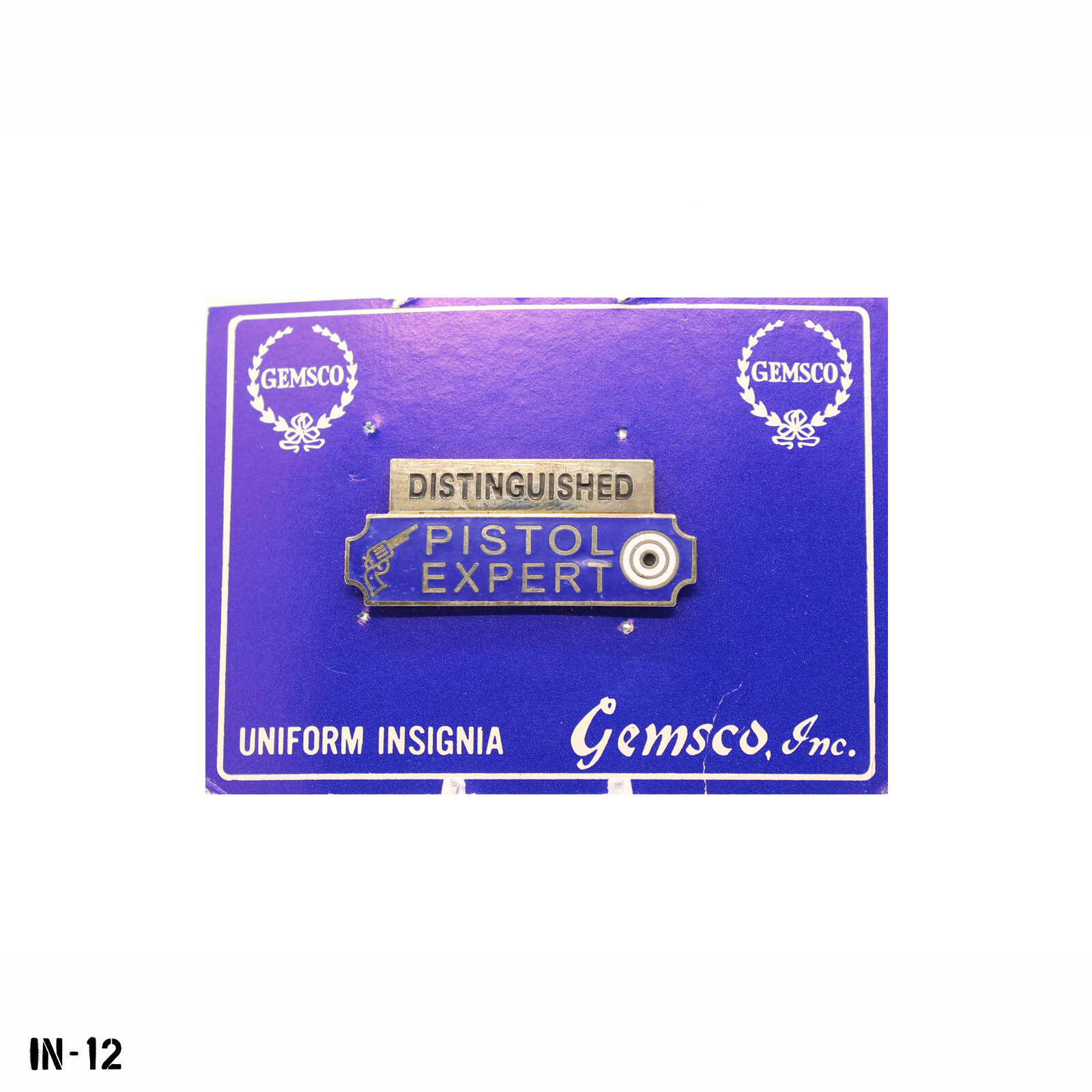 "Distinguished Pistol Expert" Pin - Shooting Award Pin ~ NOS Gemsco USA