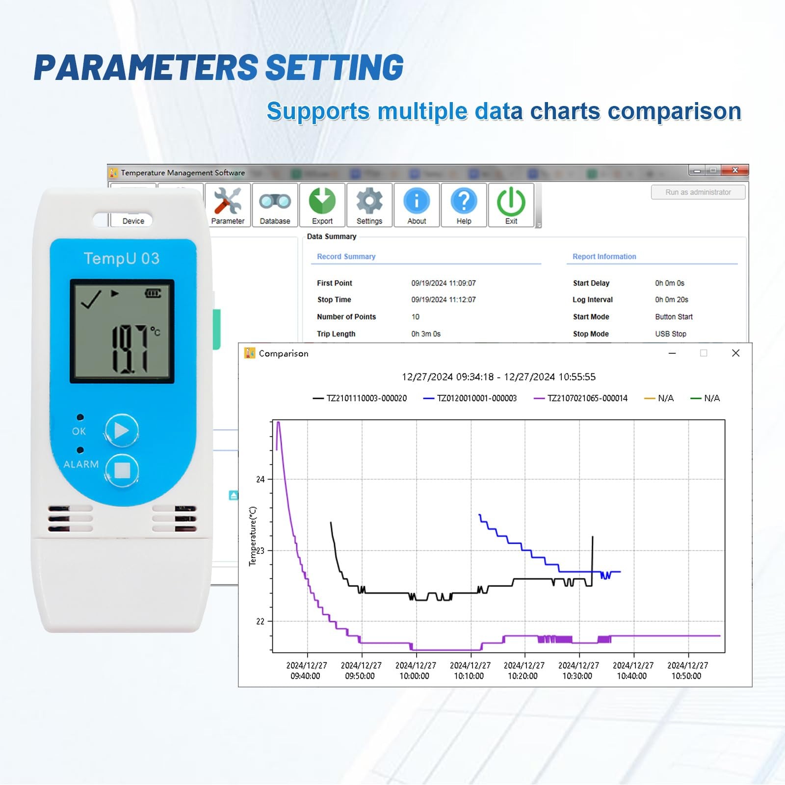 Reusable Temperature and Humidity Data Logger USB,Temp Recorder Humidity Logg...