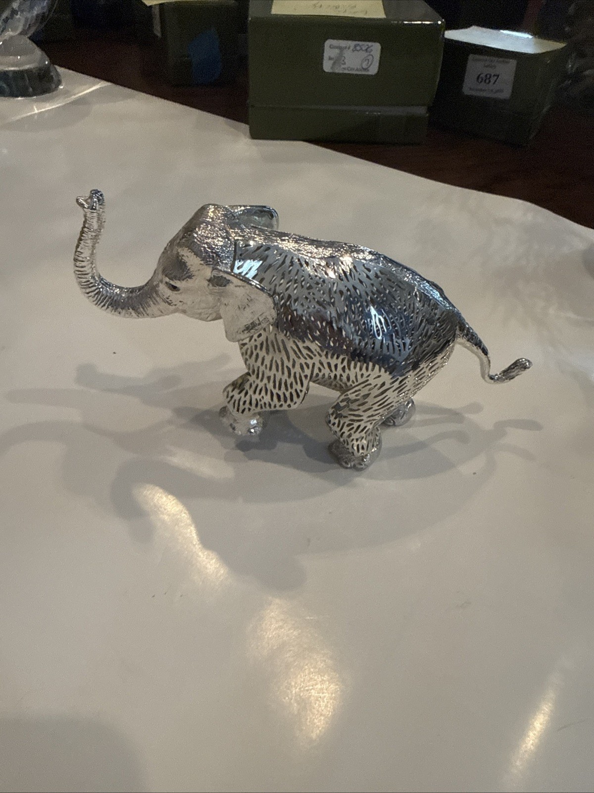 Christofle Lumière d'Argent silver-plated elephant figurine