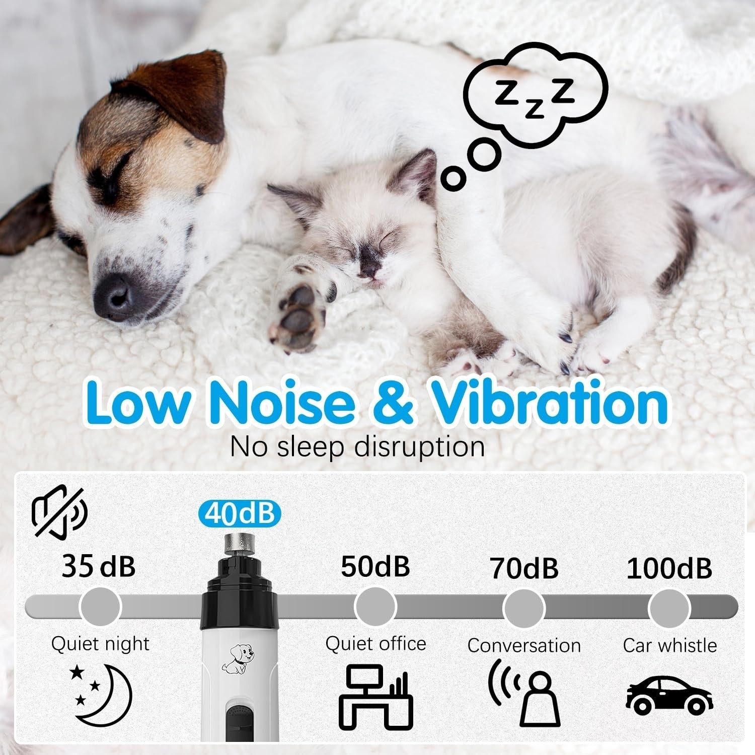 Silent Groom Pro Nail Grinder Silent Grind Pro for Dogs Heusom Silent Grind