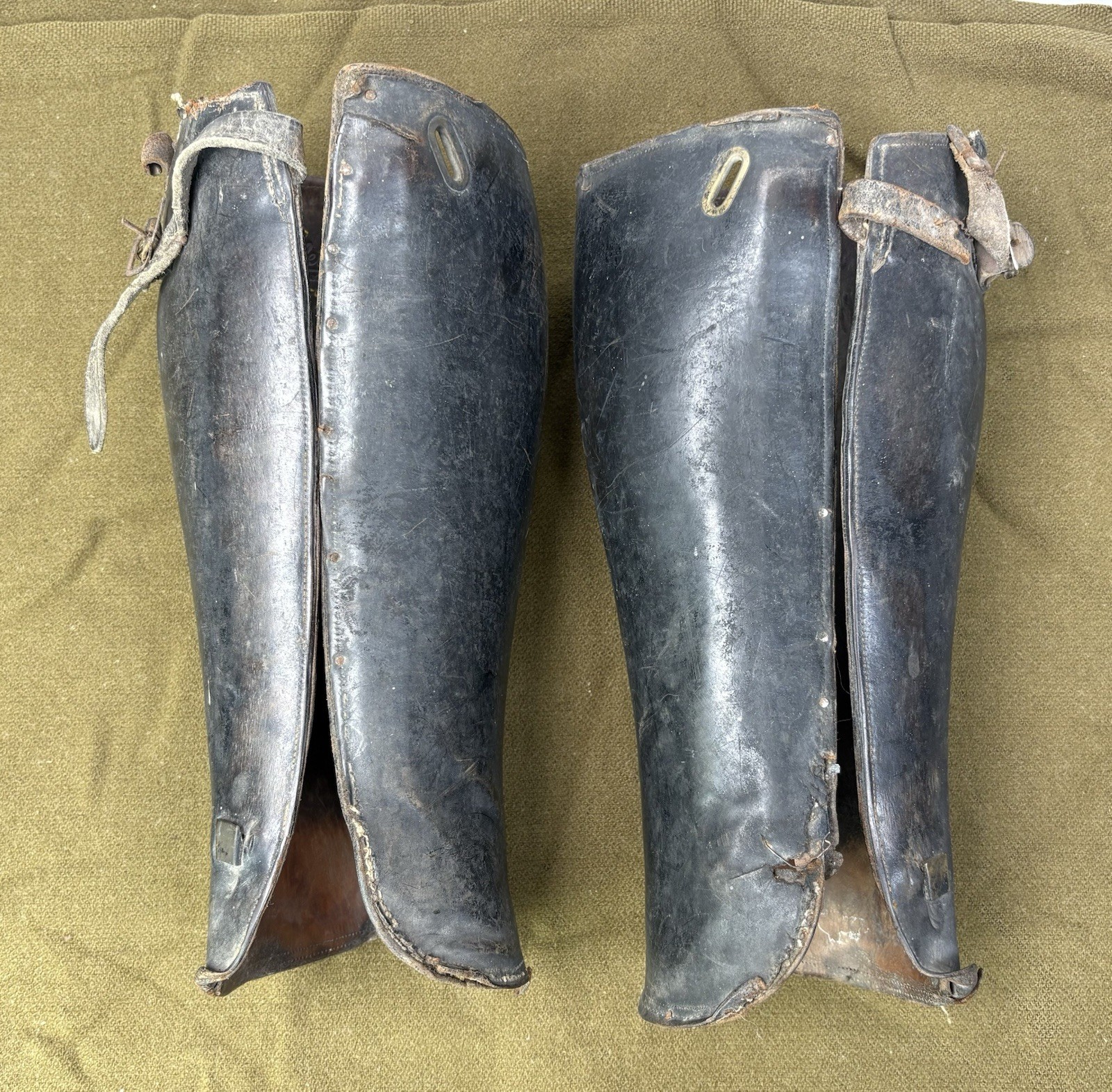 WWI Era Leather Riding Leggings Gaiters – Nettleton Syracuse NY Officer