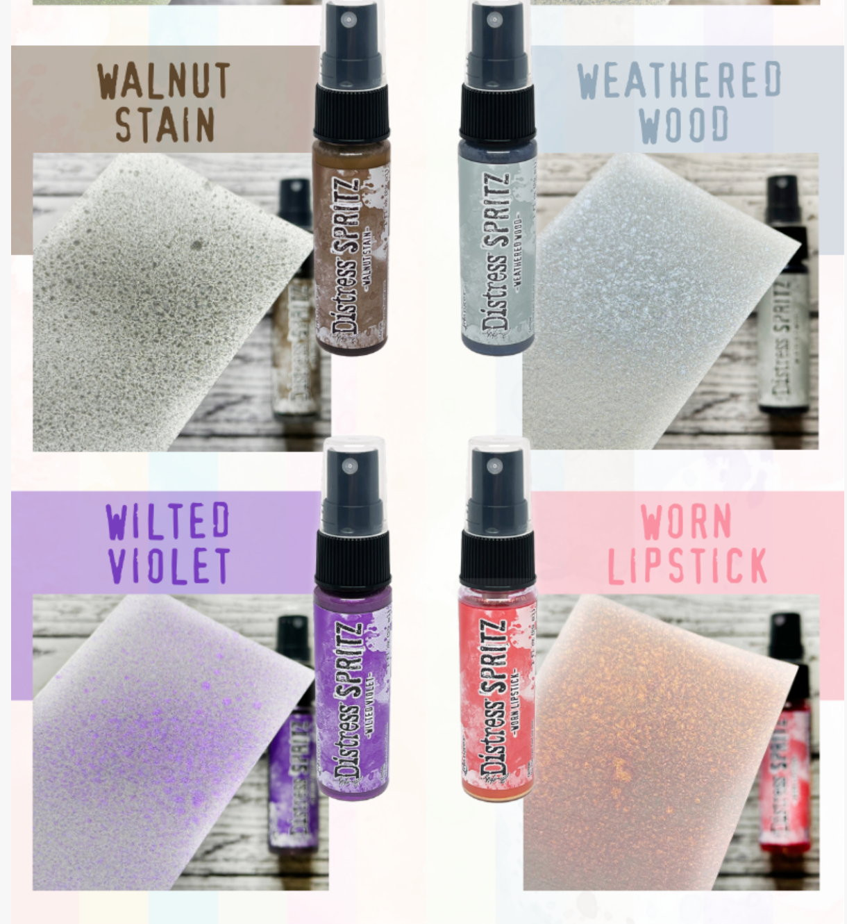 Ranger Tim Holtz DISTRESS SPRITZ SPRAYS- All 12 Color Set Bundle- IN STOCK