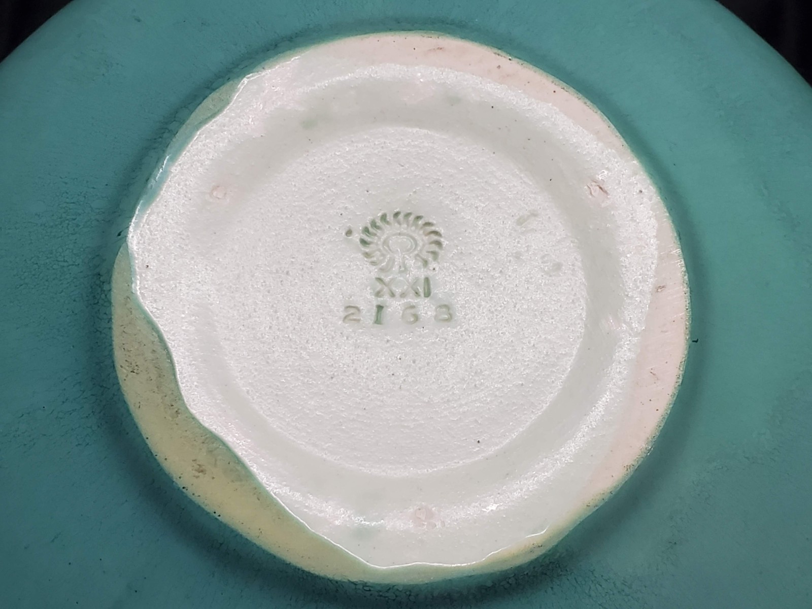 1921 Rookwood Pottery Large 9" Matte Mint Green Bowl Grape Vine