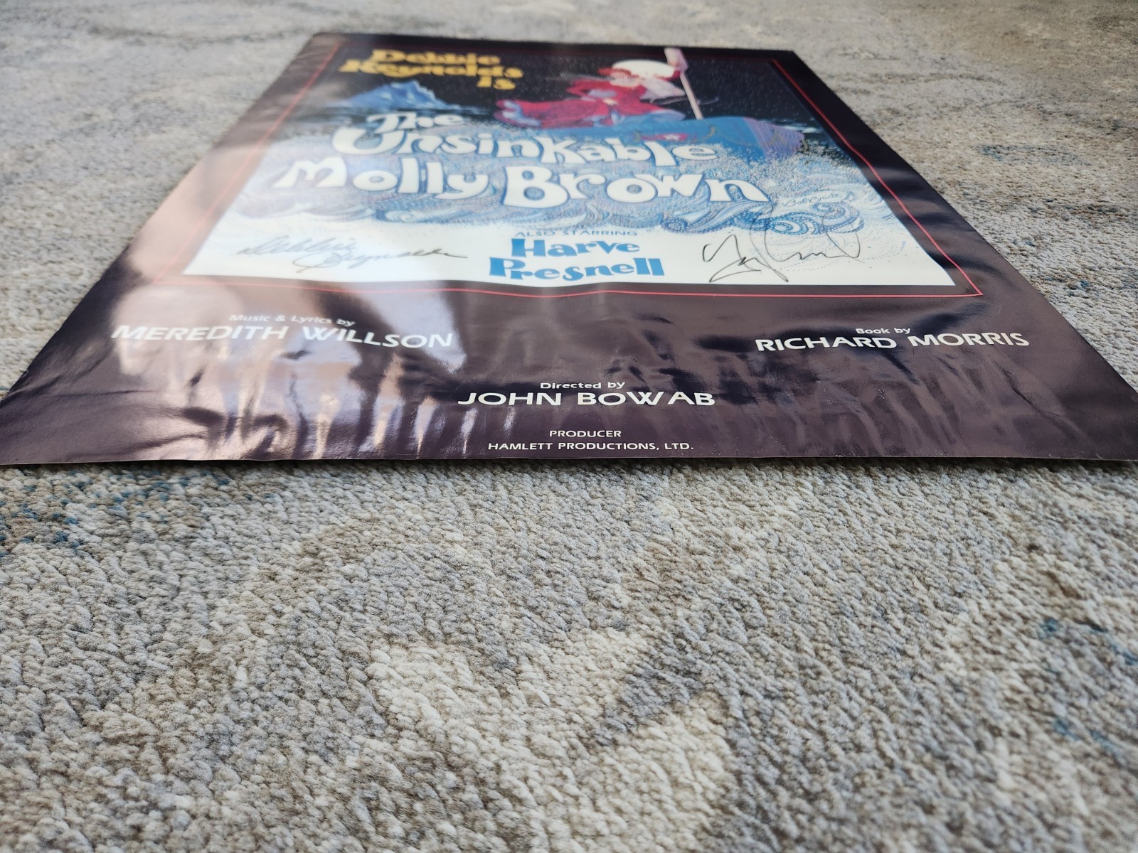 The Unsinkable Molly Brown 24 x 18 Poster Signed Debbie Reynolds Harve Presnell