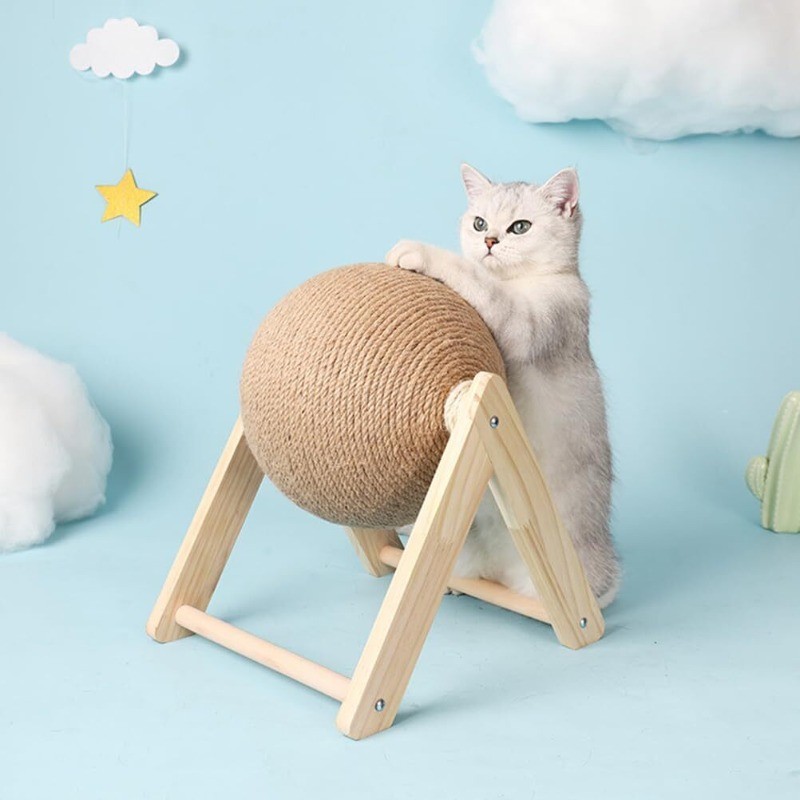 Cat Scratching Ball Kitten Sisal Rope Grinding Paws Claw Interactive Pet Toy