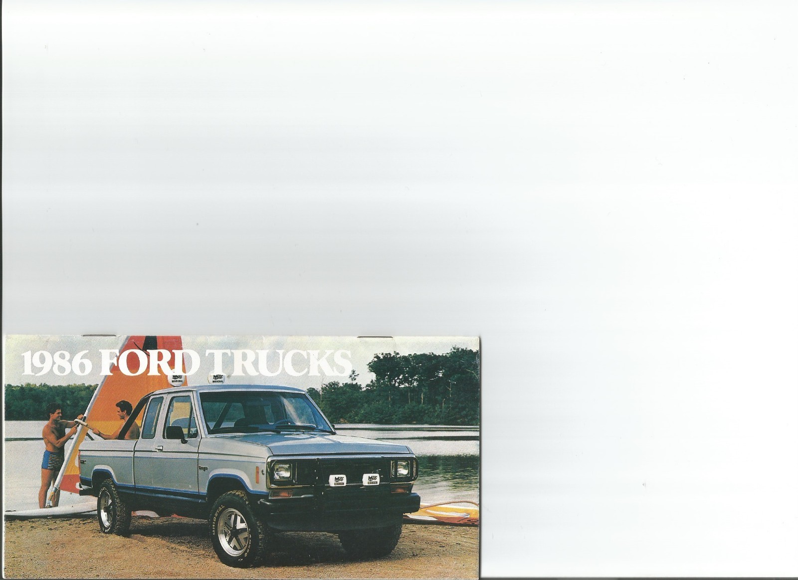 1986 FordTrucks sales brochure:  Aerostar, Ranger, F-150 Pickup, Bronco, Club