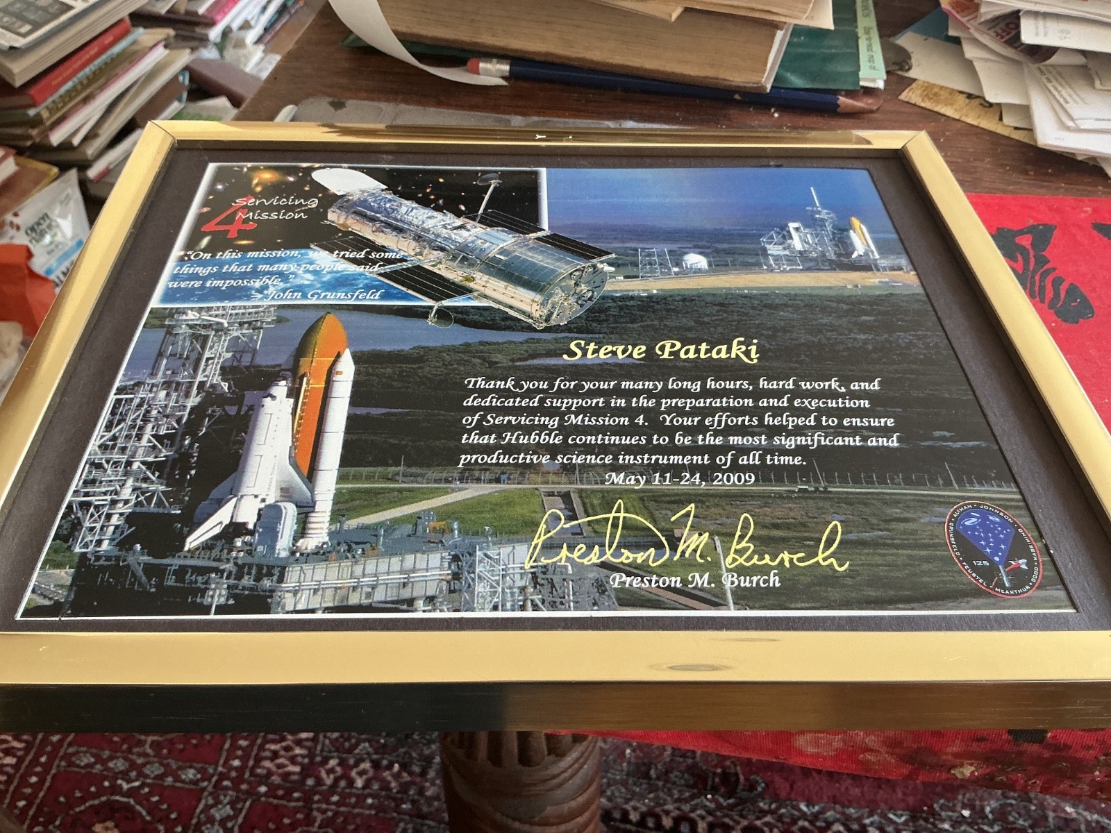 Hubble Telescope Servicing Mission Certificate 2009