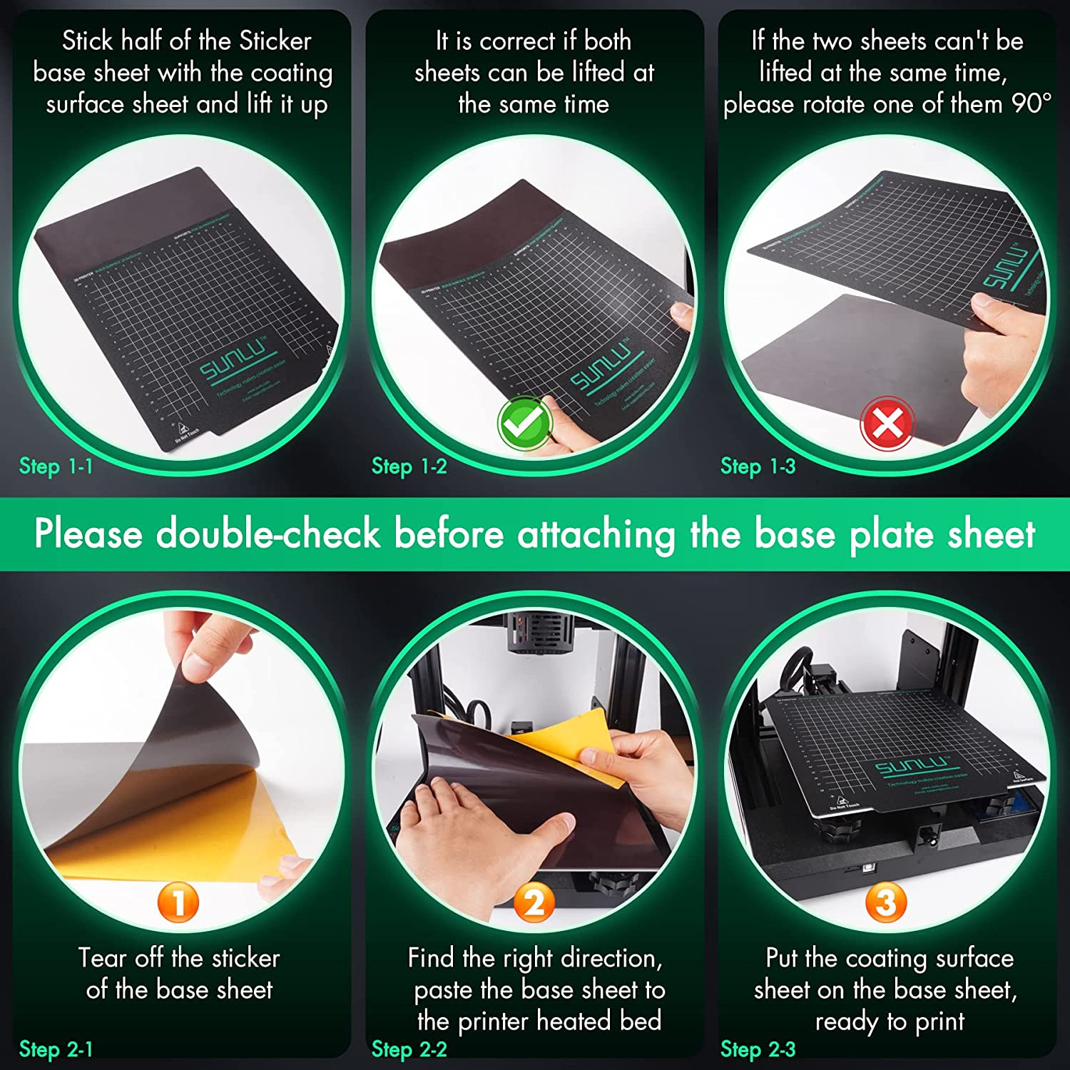 Sunlu 3D Printer Flexible Removable Magnetic Build Plate Heated Bed 235X235MM