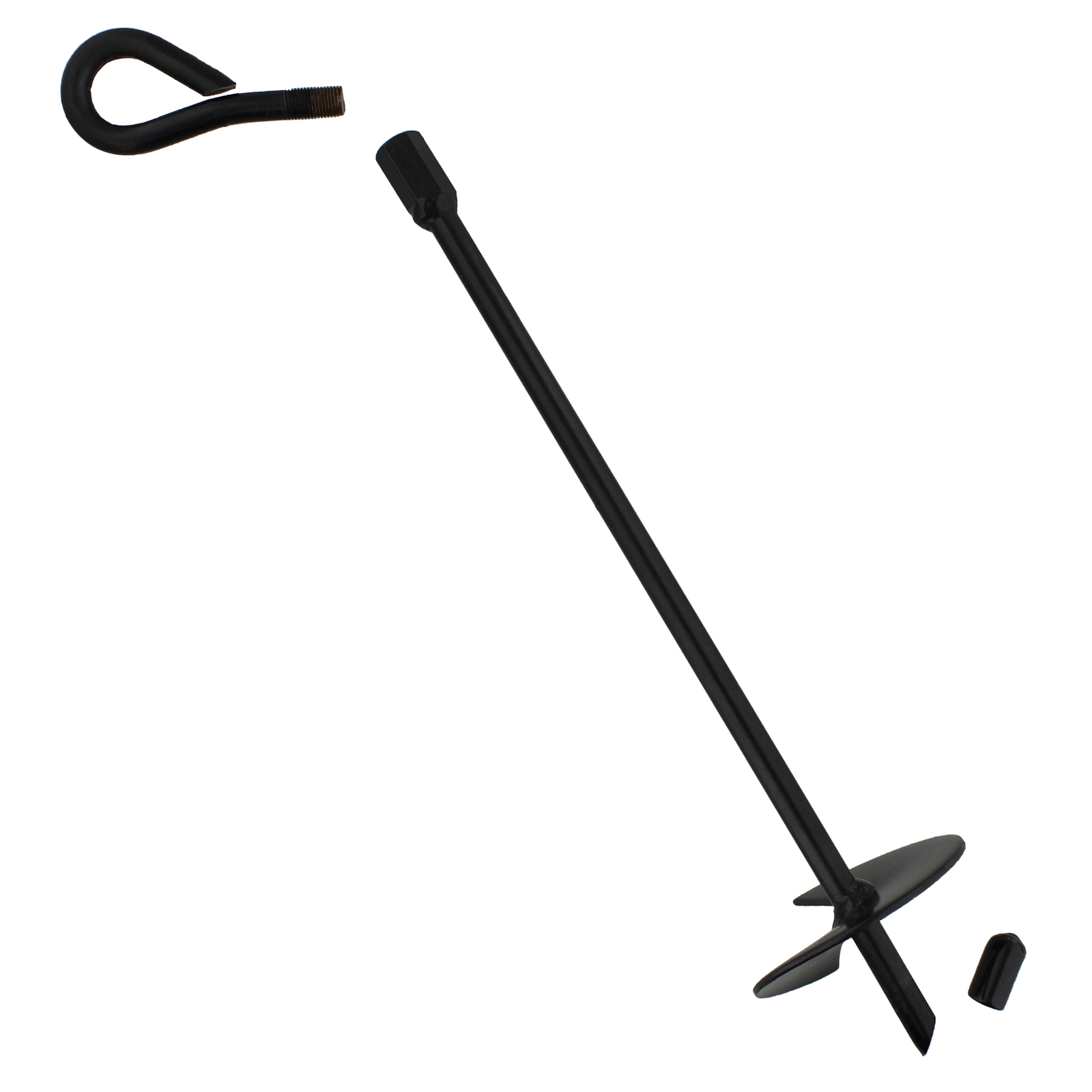 BISupply Ground Anchors, 15in - 8pk Black Shed Anchor Kit Ground Stakes