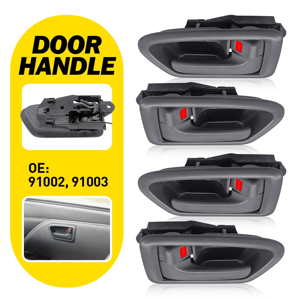 4PCS Interior Inside Inner Door Handle Full Set For Toyota Camry 1997-2001 Gray