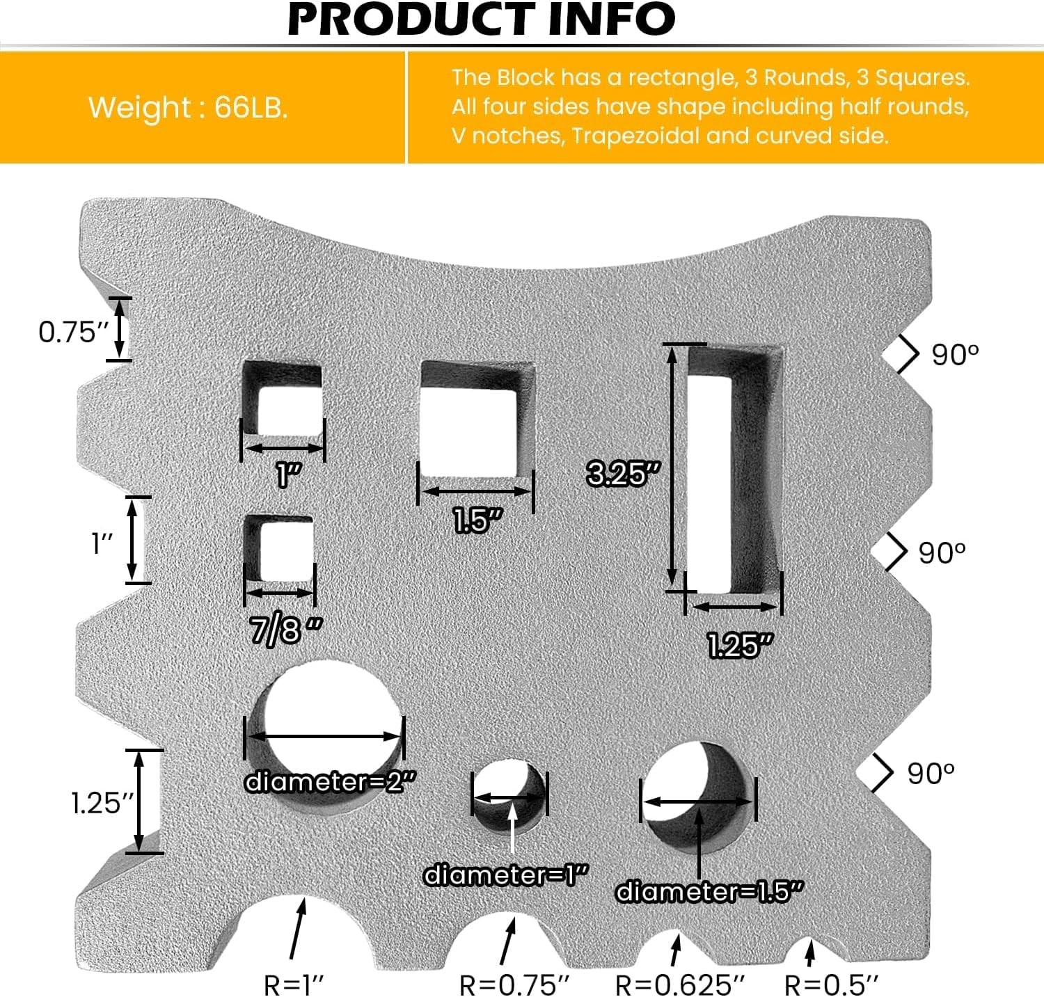 66 Blacksmith Swage Block for Metal Shaping, Dome & Oval Forms, Flat Base