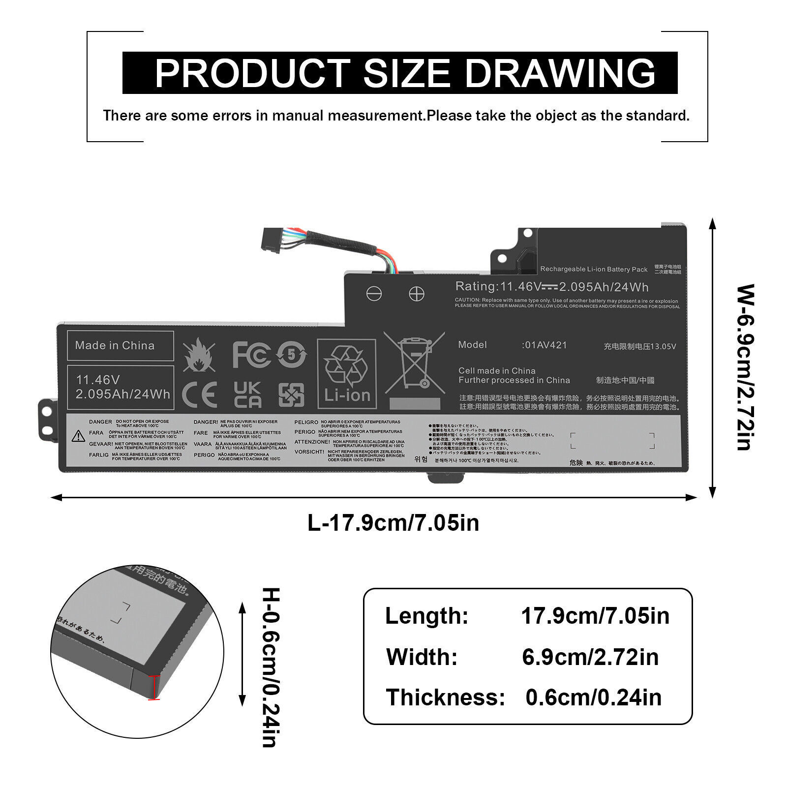 For Lenovo T470 T480 internal battery 01AV419, 01AV420, 01AV421, 01AV489