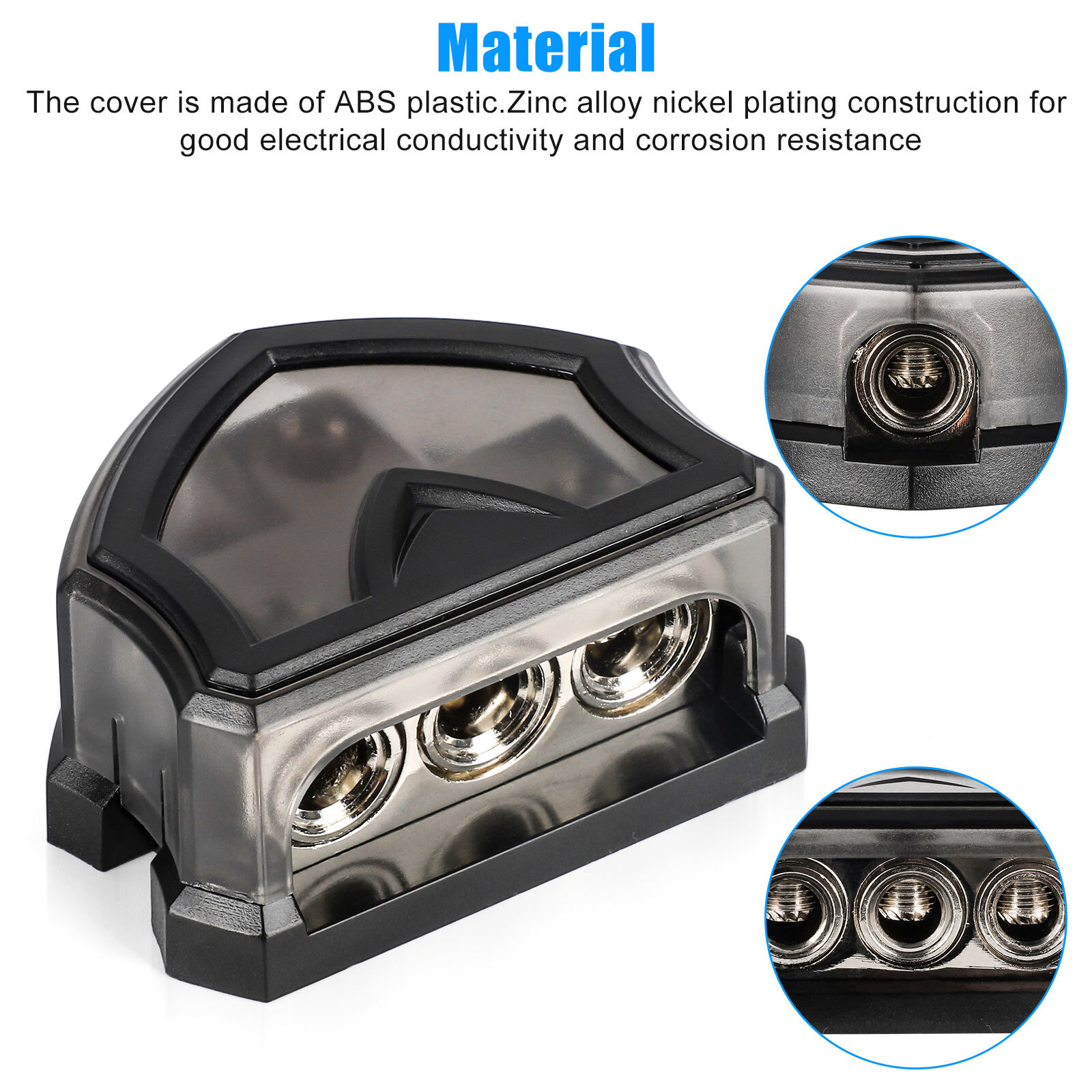 1 x 0 Gauge input 3 x 0 Gauge Output Audio Power Ground Amp Distribution Block