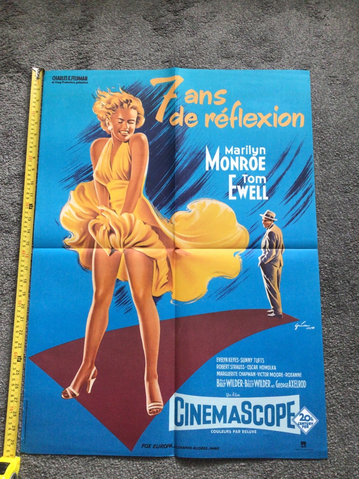 Marilyn Monroe 7 Year Itch original French movie poster in Mint condition