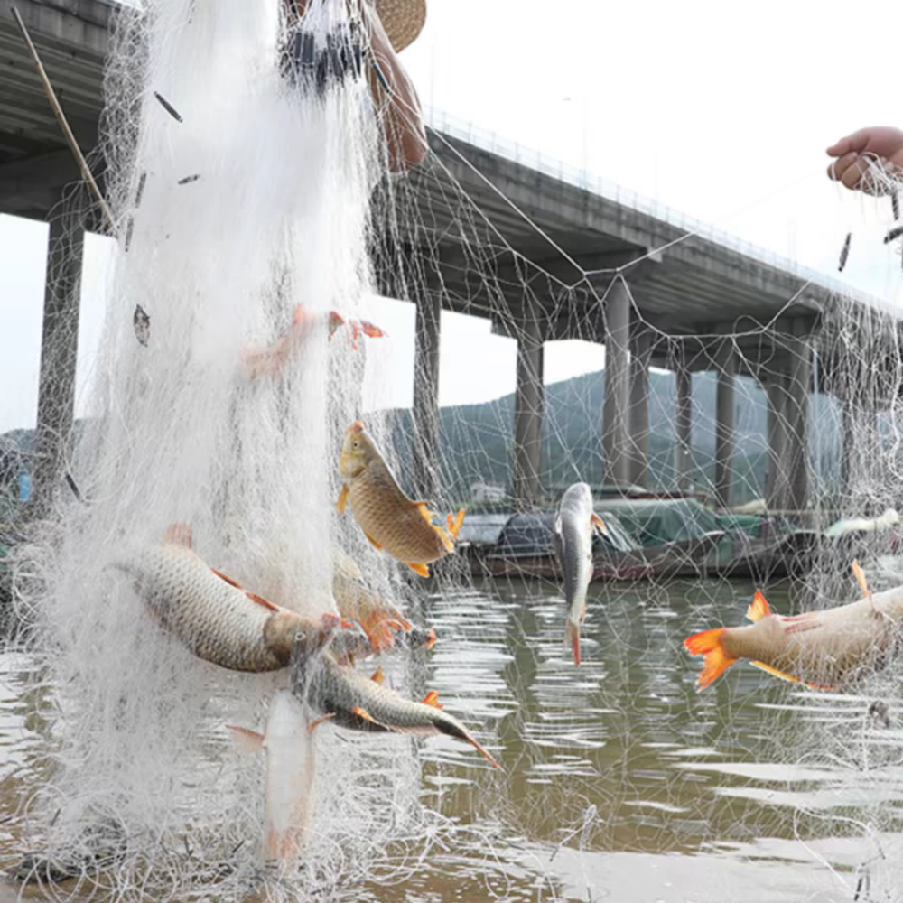 6'*100' Fishing Net Nylon Monofilament Gill Net with Float Fish Trap 4/5" Net