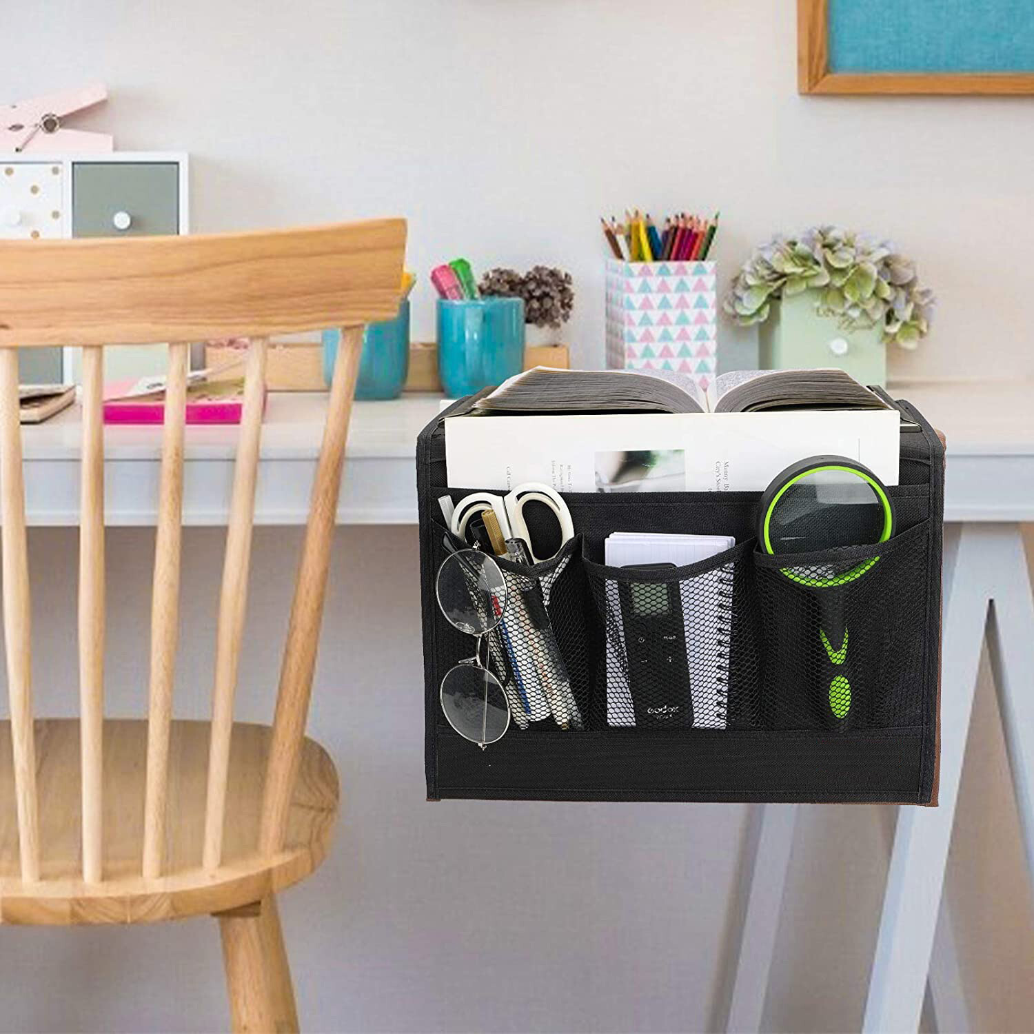 Bedside Caddy Storage Organizer Remote Control Holder Bag Pocket Couch Sofa