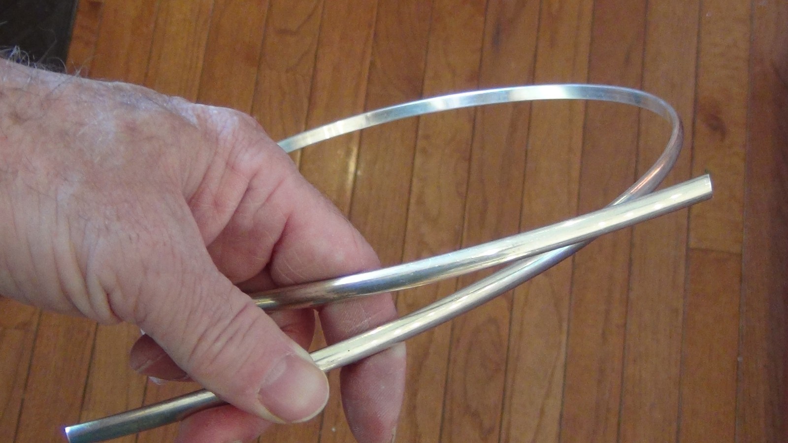 half round sterling wire by the inch ( 2 gauge ) 6.5 x 3.2 mm ring or bracelet