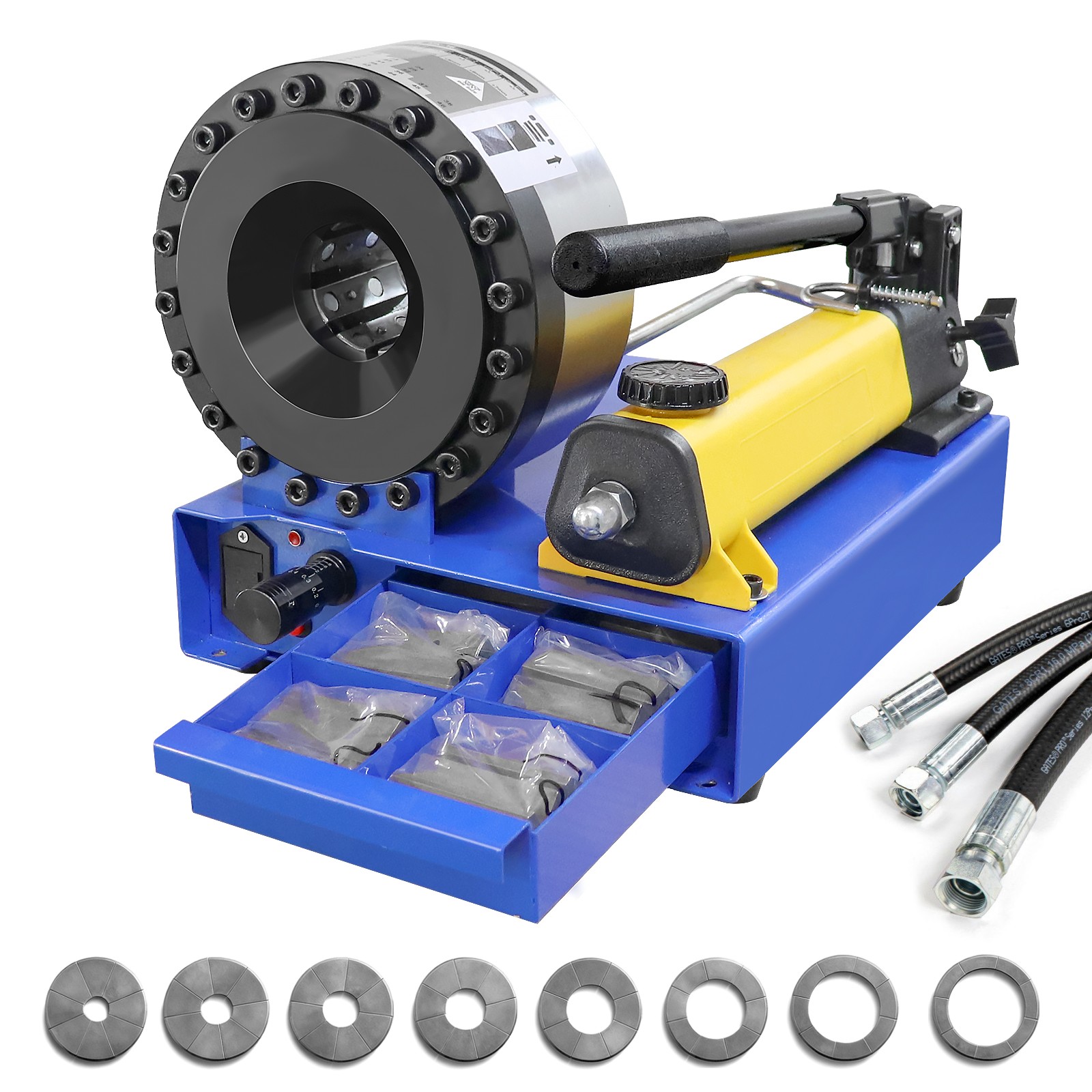 Hydraulic Hose Crimping Machine With 8 Set Magnetic Dies 1/8-1inch Hose Crimper