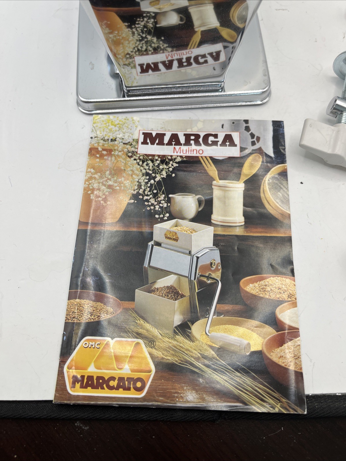 Vintage Marcato Marga Mulino Steel Mill Grain Crusher Grinder Machine Italy EUC