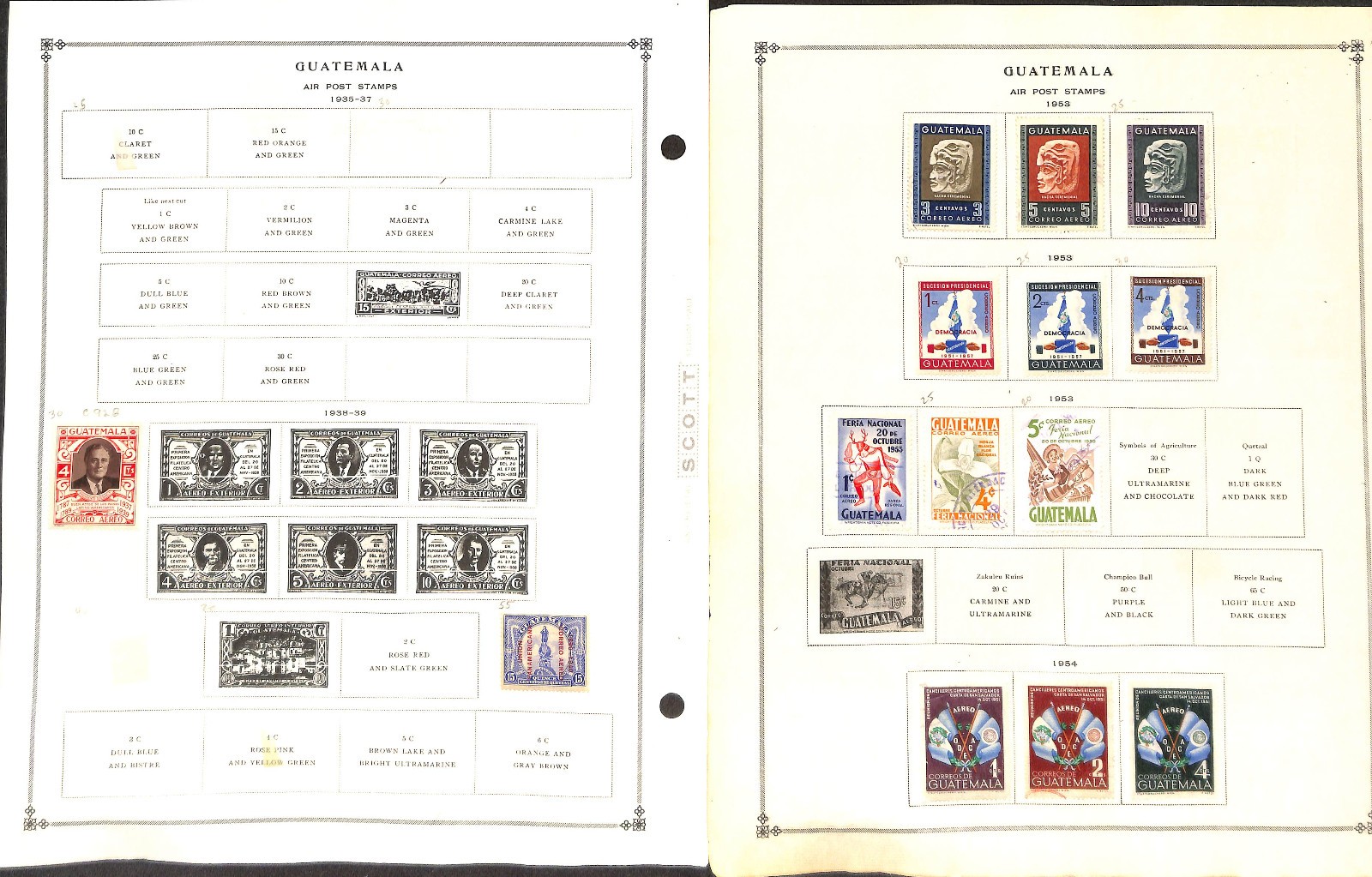 Guatemala Stamp Collection on 50 Scott International Pages, 1871-1976 (BA)
