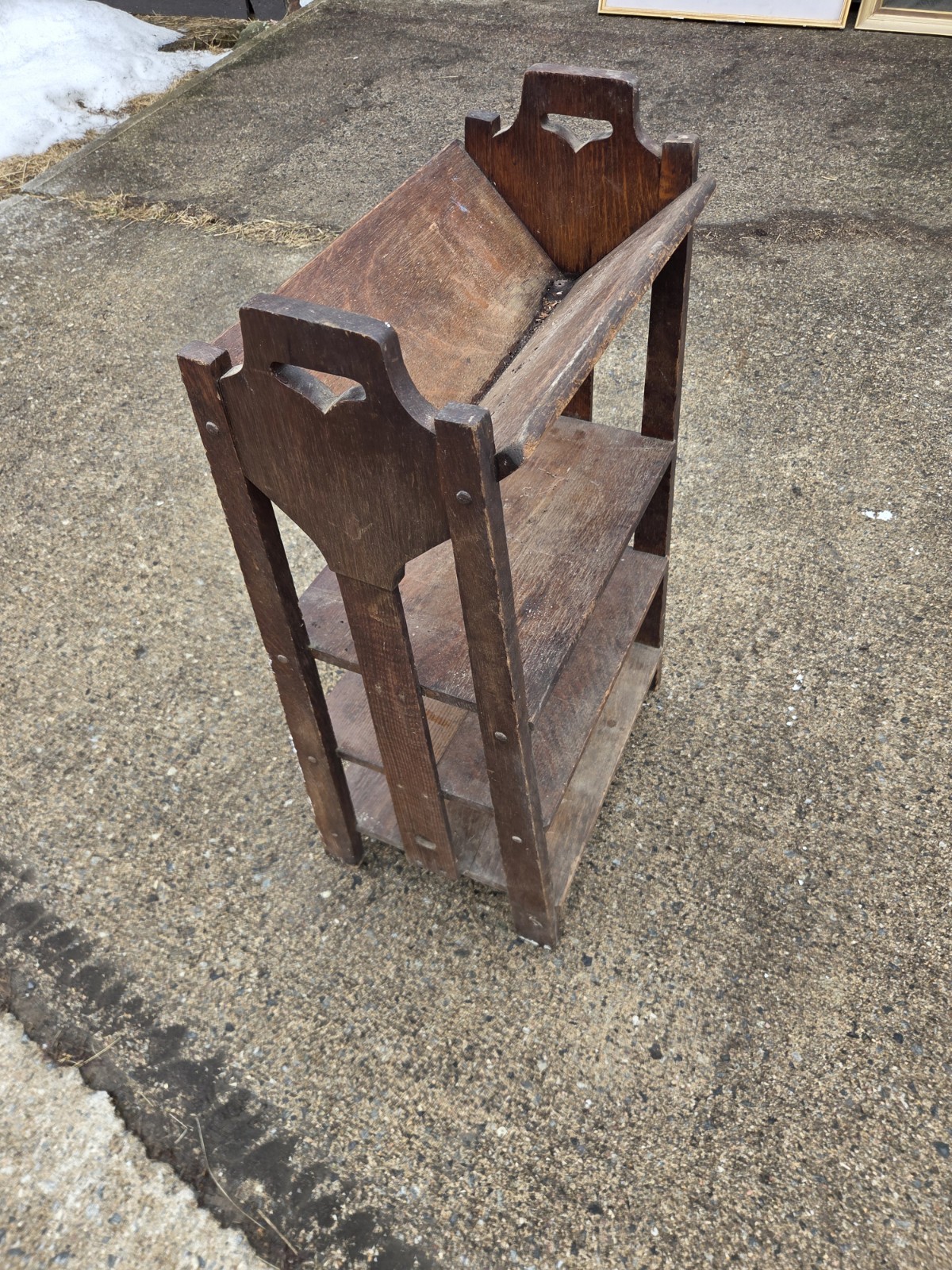 Lakeside Craft Shop Mission Style Magazine Stand Bookcase Trough Top C1910