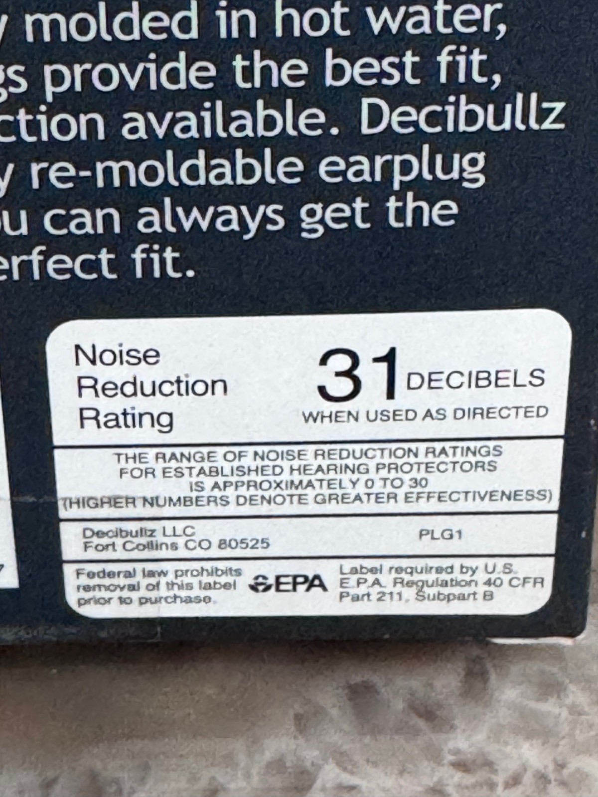 New in Box Decibullz Custom Molded Earplugs 31db Highest NRR ~ Made in America ~