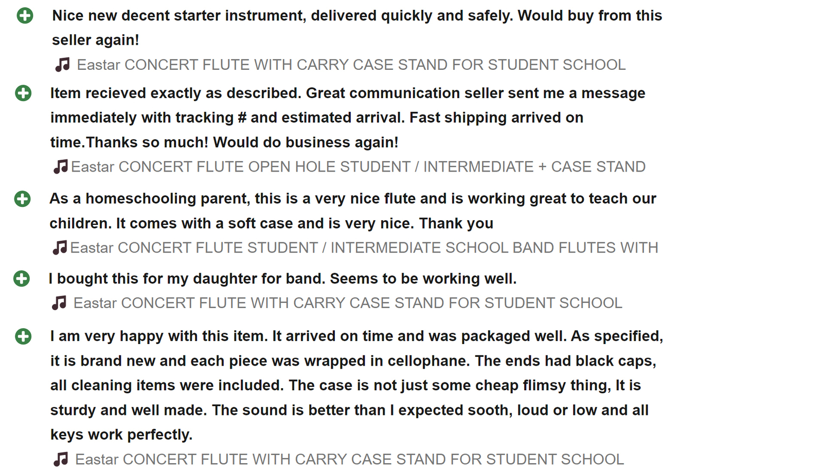 🎵 Eastar CONCERT FLUTE WITH CARRY CASE STAND FOR STUDENT SCHOOL BAND FLUTES