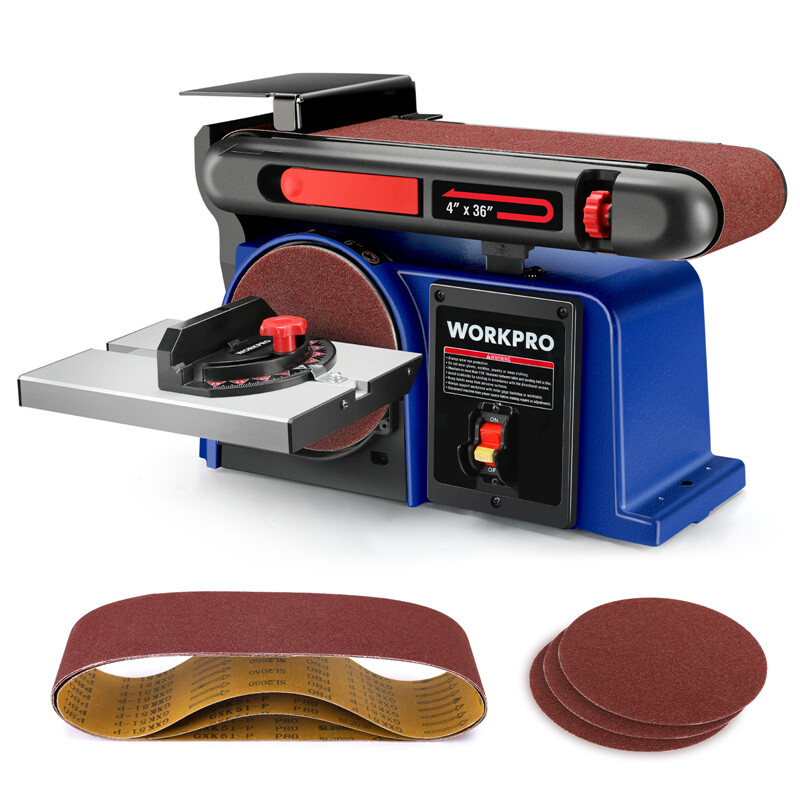 WORKPRO 6 in. Disc Sander & 4 in. x 36 in. Belt Belt Disc Sander w/6pc Sandpaper