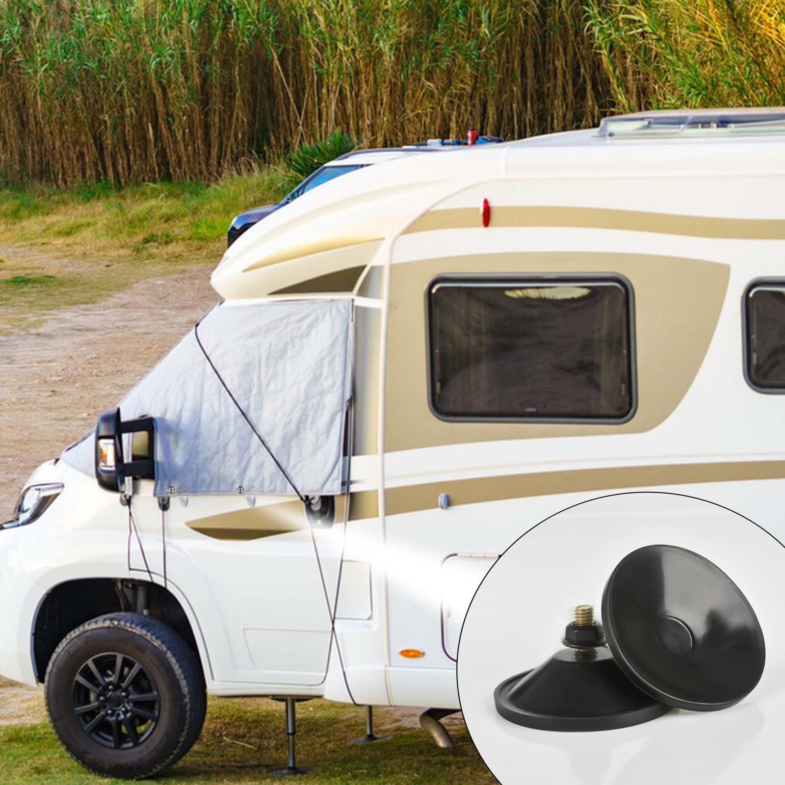 6 Pcs Heavy Duty Black Suction Cups with M6 x 14 Thread Screw, Clear PVC, Extra