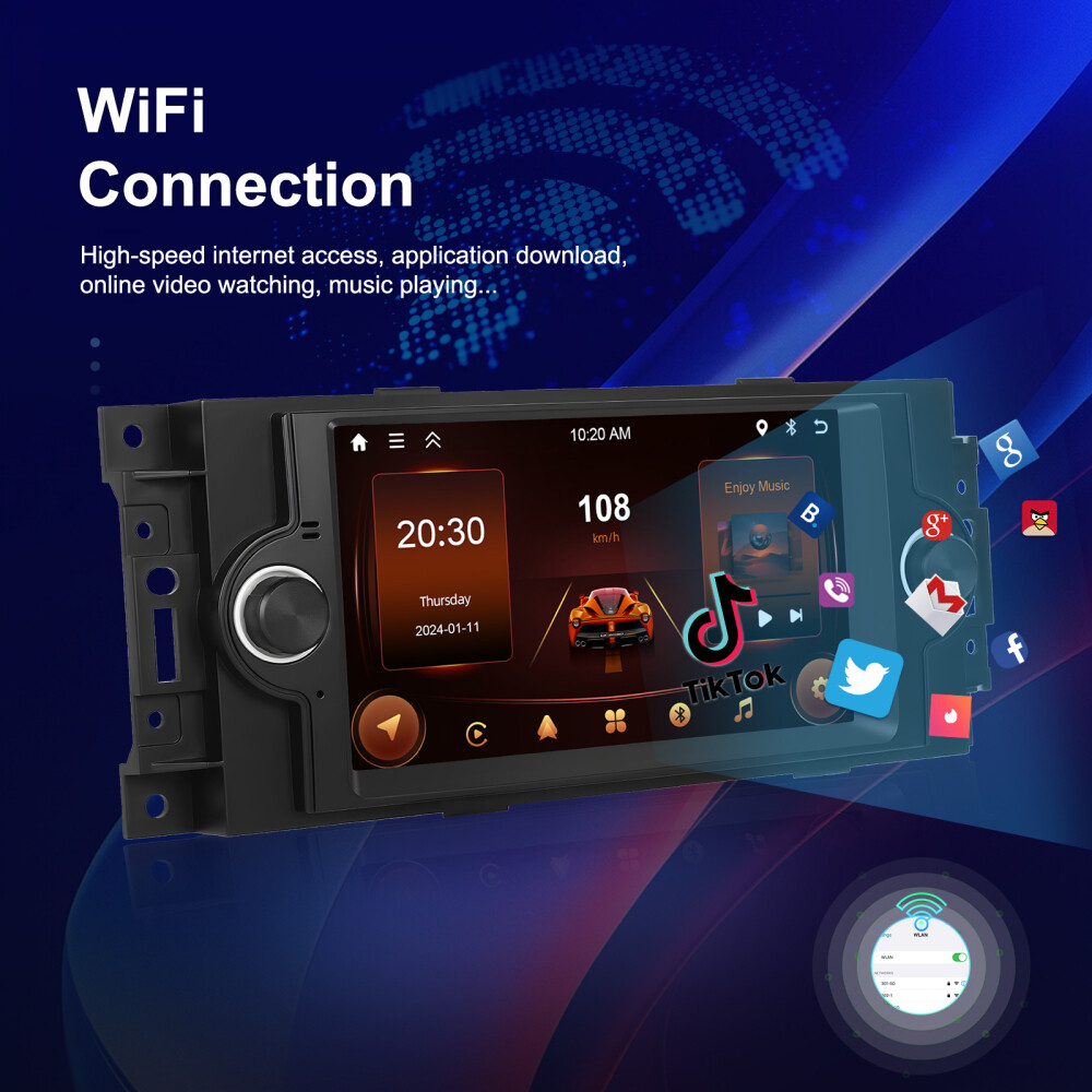 For 2006 2007 2008 DODGE RAM 1500 2500 3500 CarPlay Android 13 Radio GPS SWC