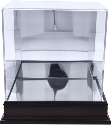 Antique Mahogany Mini Helmet Display Case with Mirror Back