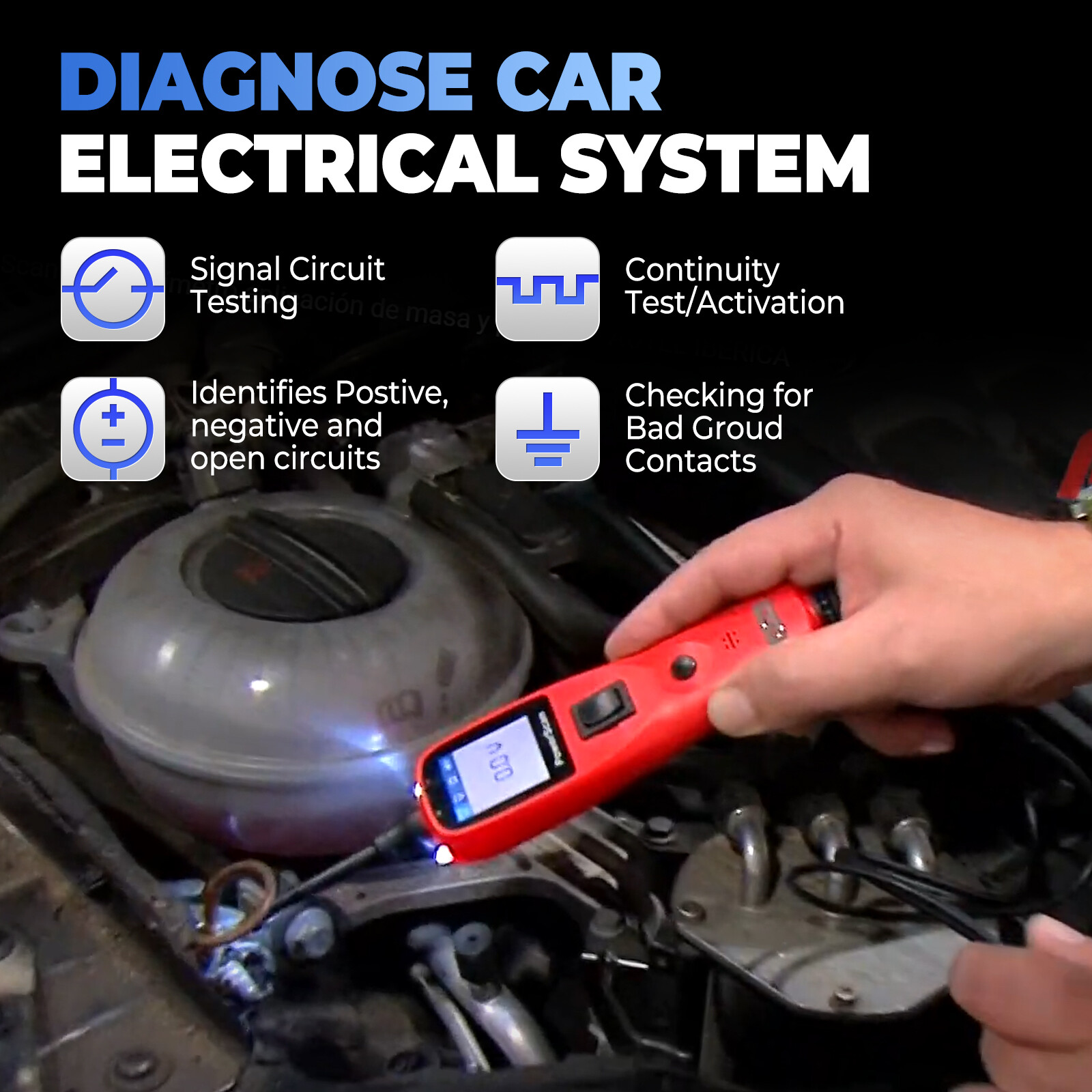 Autel Circuit Tester PowerScan Circuit Probe Tool 12-24V Electrical Short Open