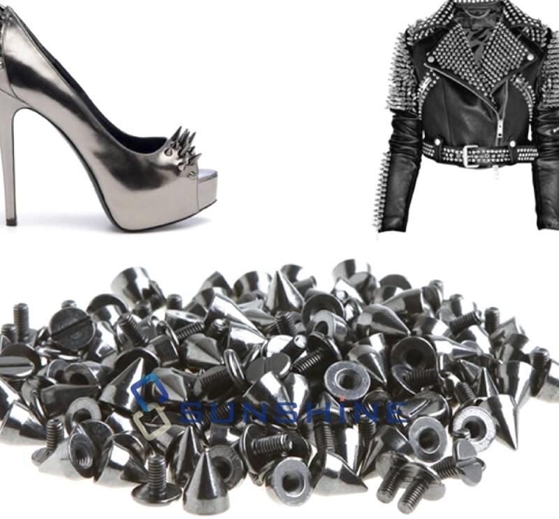 10/20/50/100/200PCS 10mm/26mm Metal Silver Studs Cone Rivets Screw Bullet Spikes