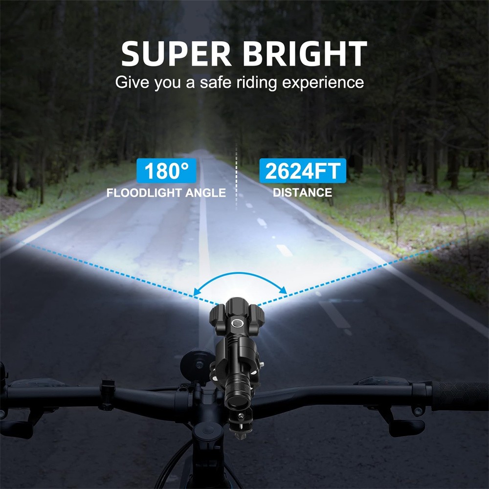 20000LM Rechargeable LED Mountain Bike Lights Bicycle Torch Front &Rear Lamp Set