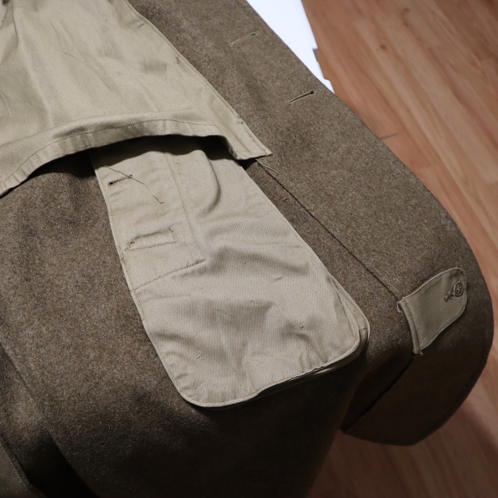 Vintage 1940s WW2 US Military USAAF Army Air Force Wool Overcoat Trench Coat 36