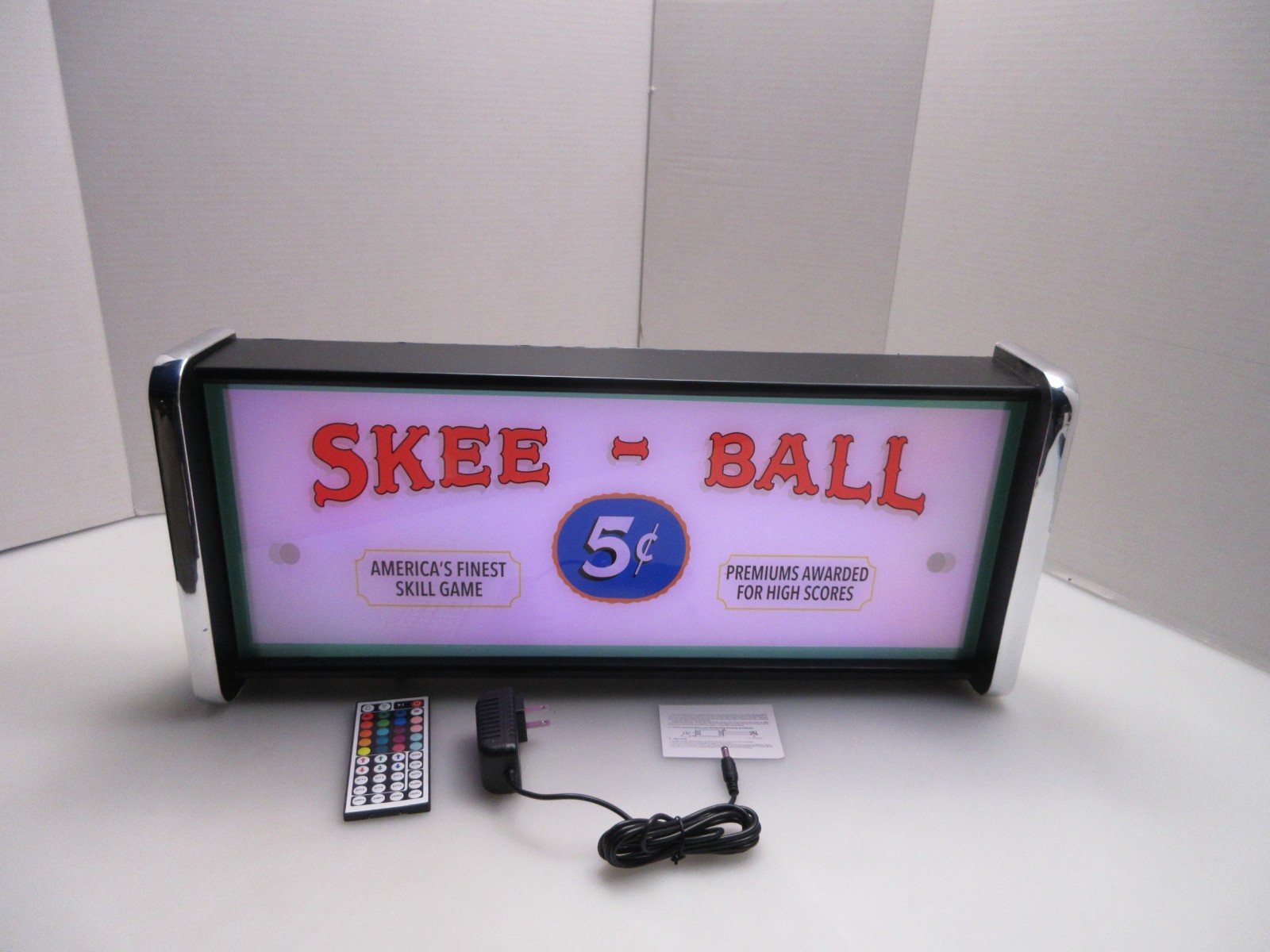 Skee-Ball skill game LED Display lighted sign lightbox Wall hanging Light