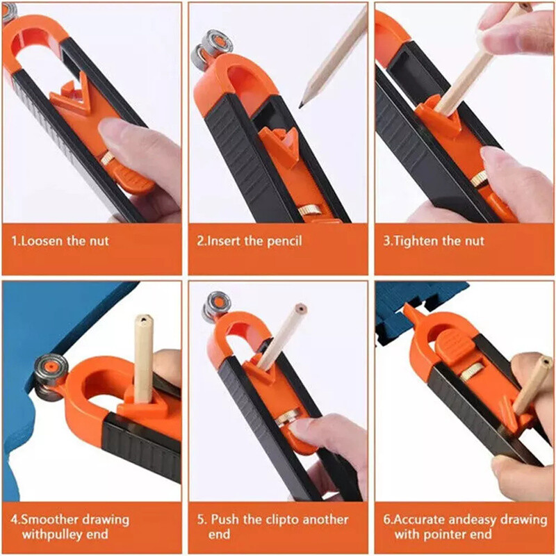 Profile Scribing Ruler Contour Gauge with Lock - Precise Scribe Tool Woodworking