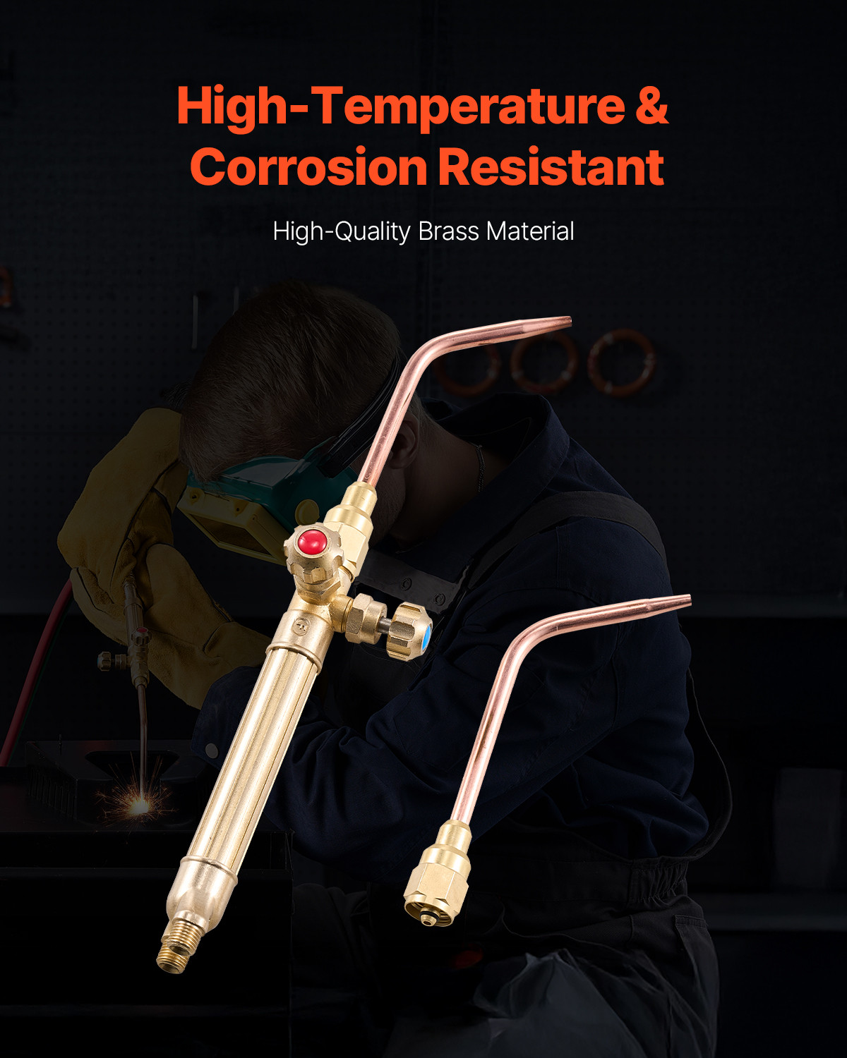 VEVOR Oxygen Acetylene Torch Kit 14PCS Gas Welding & Cylinder Holder 177'' Hose