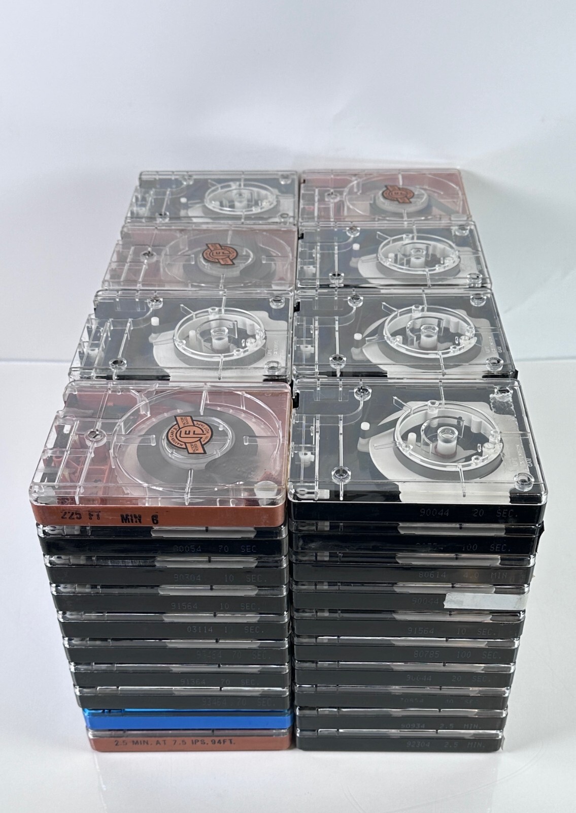 Lot of 80 Broadcast NAB Tape AA Cartridges 3M, Fidelipac, Audiopak, Scotchcart