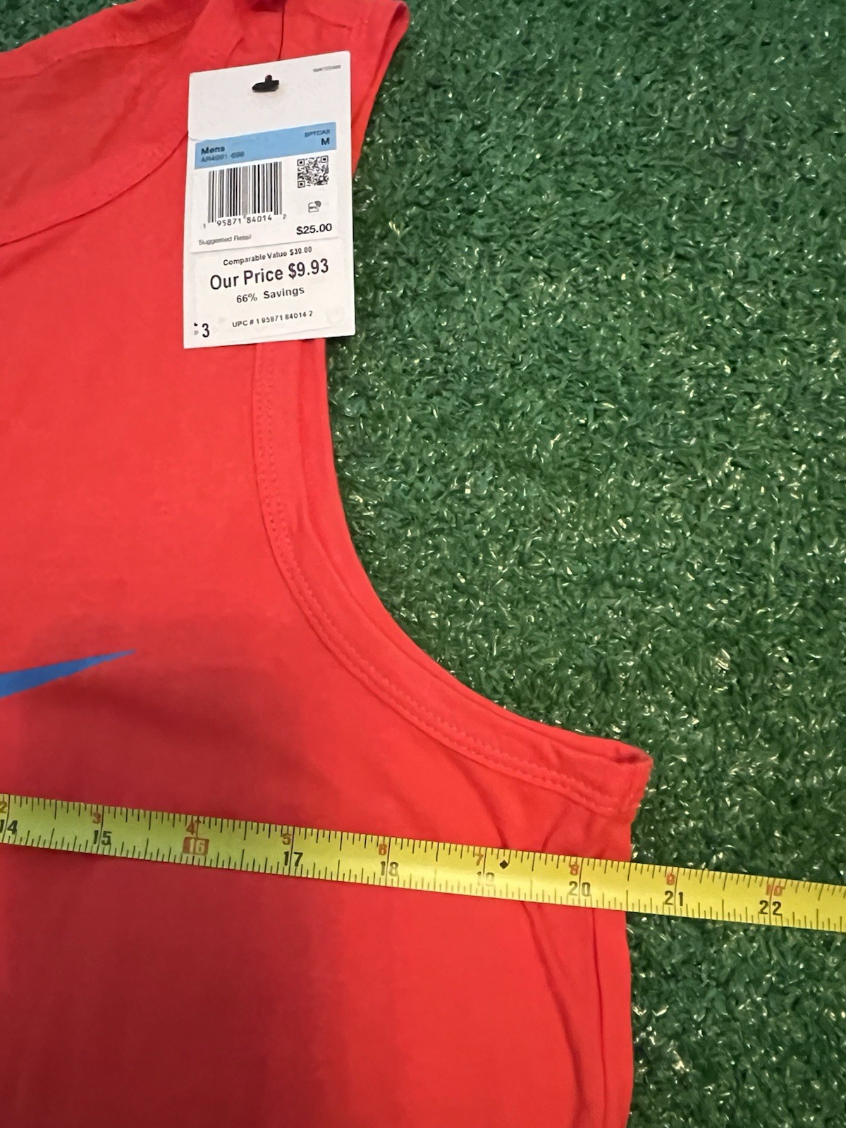 Nike Tank Top Mens M Light Crimson Swoosh Muscle Gym Running Workout Pullover