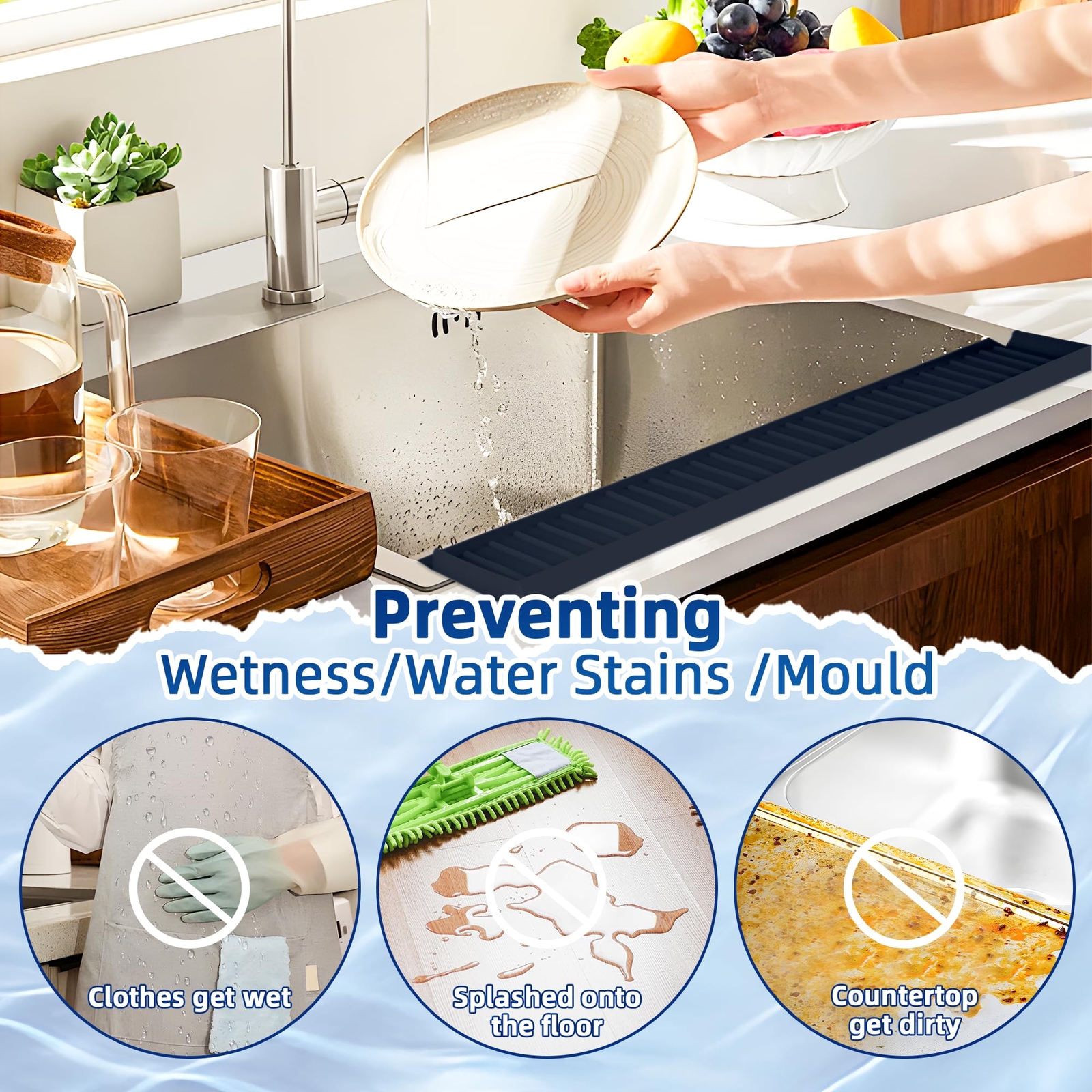 4"X30" Extra Long Sink Edge Protectors for Kitchen Single and Double SinkKitc...