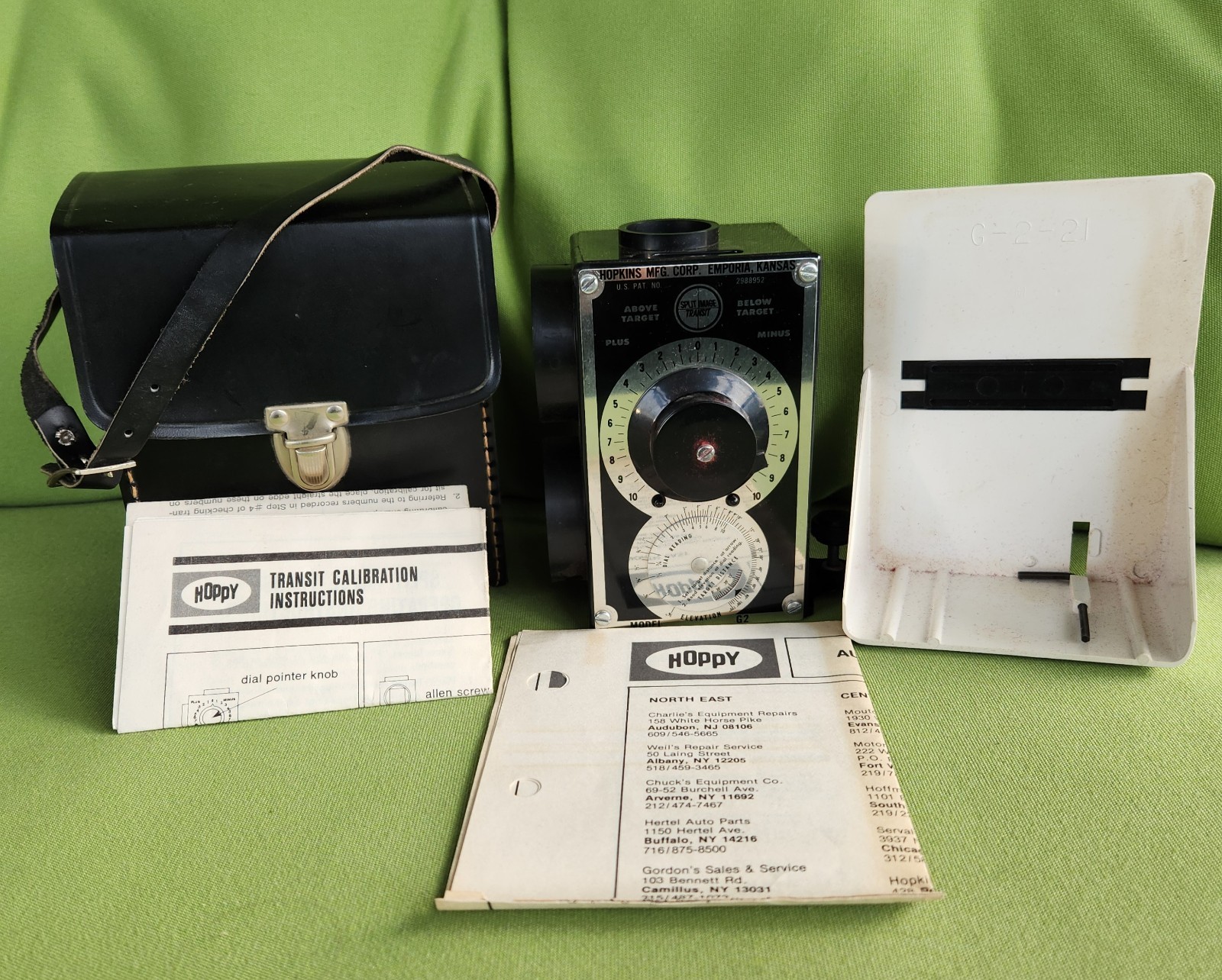 Hopkins Hoppy Model G2 Split Image Transit W/Carrying Case Manual Target