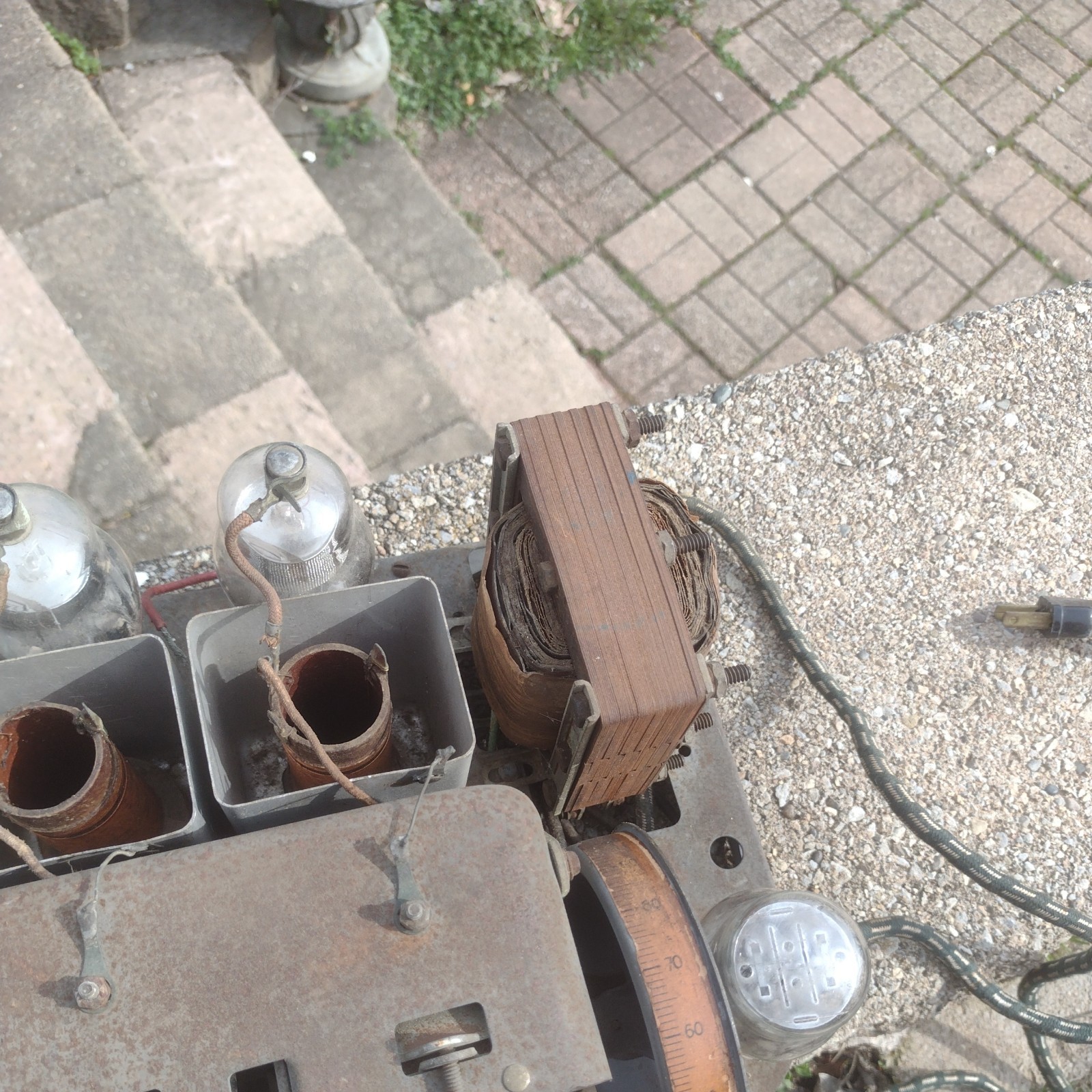 Antique 1931 Crosley Model 54 Cathedral Or Tombstone Radio Chassis. Parts Only