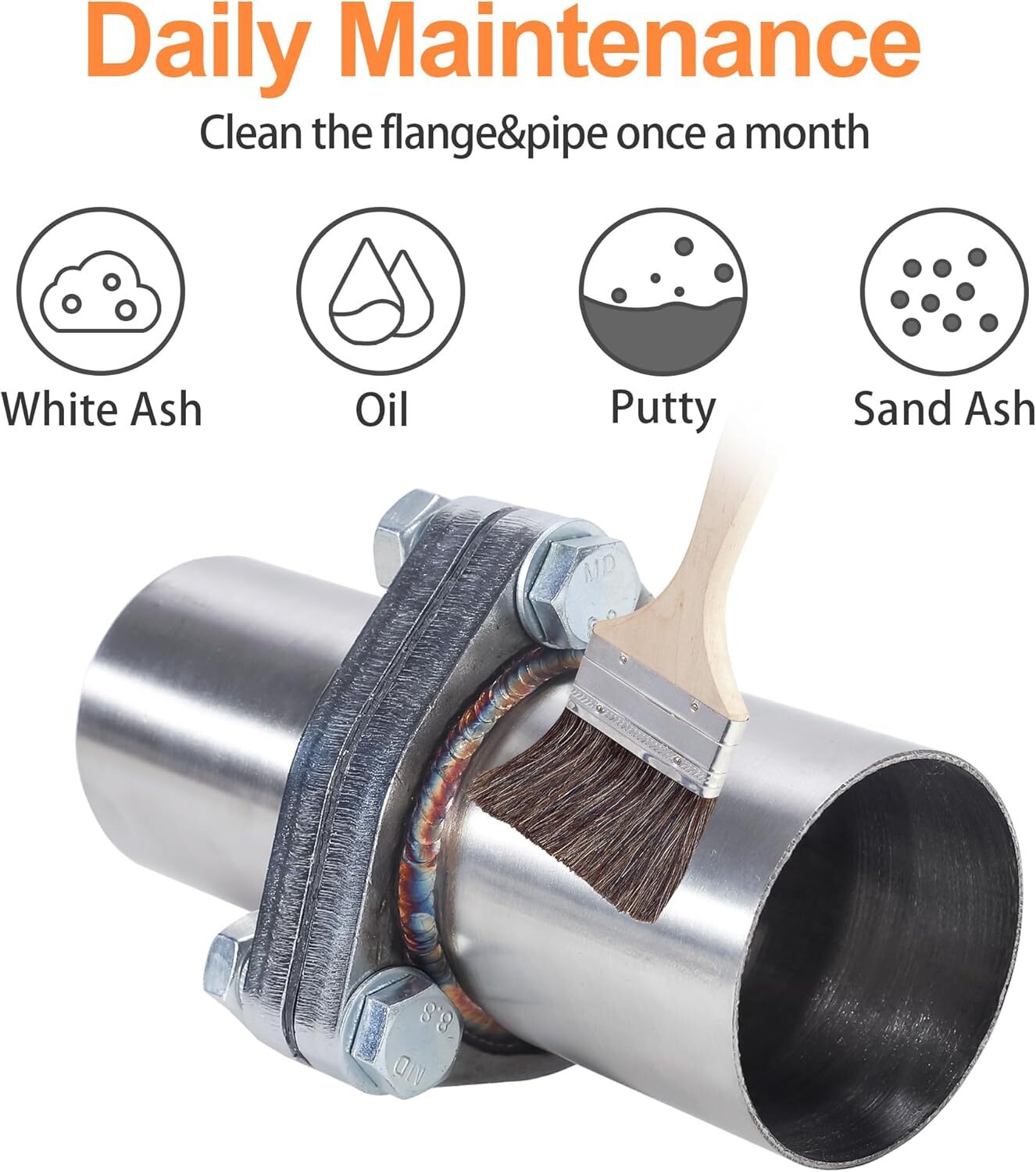 2.5" OD 3 Bolt Universal QuickFix Exhaust Triangle Flange Repair Pipe Kit SS