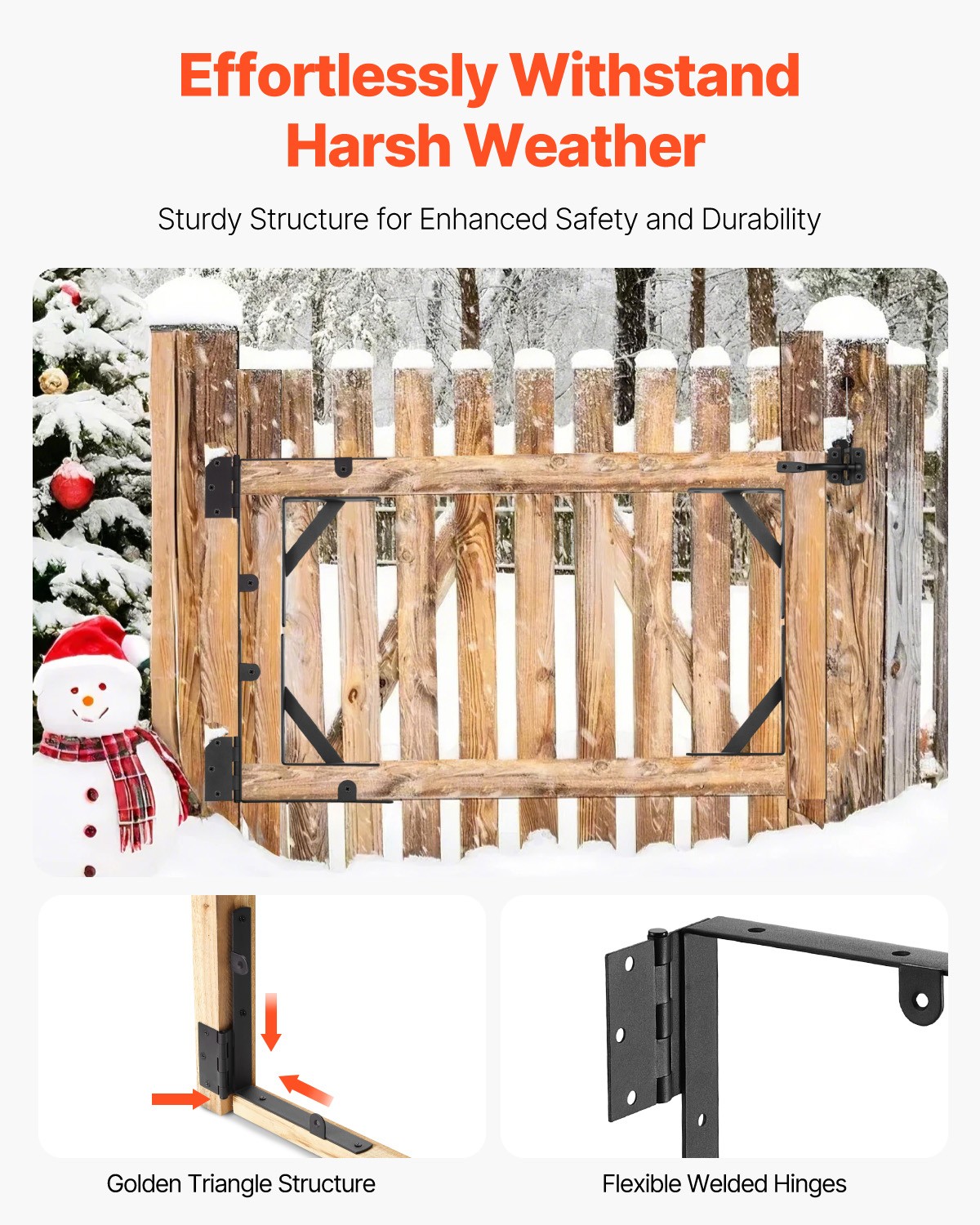 VEVOR Gate Corner Brace Bracket 2Sets Anti Sag Gate Frame Hardware Kit Iron