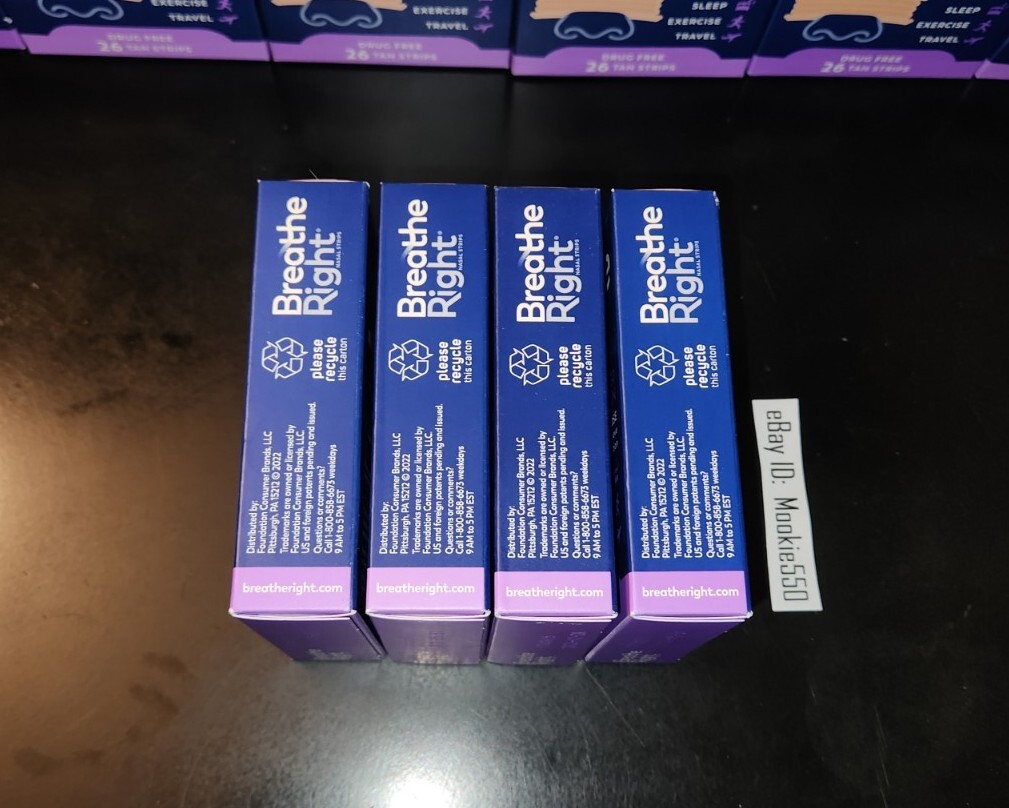 EXP 2026+! (104ct) 4 Box 26ct Breathe Right LAVENDER Scented Nasal Strips NEW!