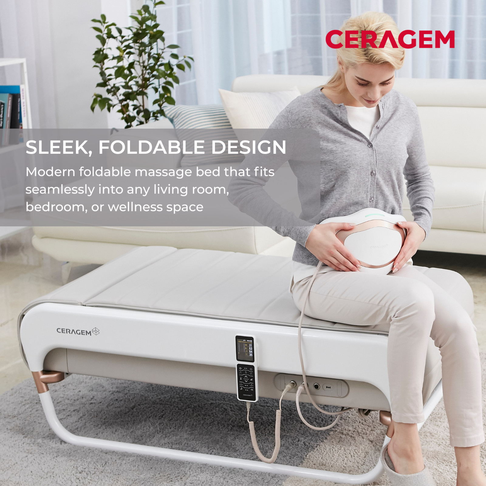 Ceragem Master V4 Thermal Massage Bed (White) with 1 Years Warranty - Open Box