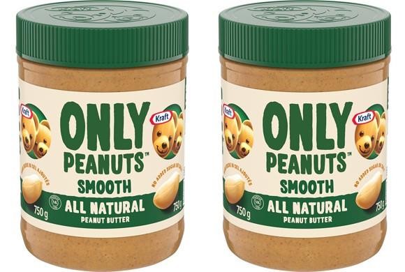 Kraft Only Peanuts All Natural Smooth Peanut Butter, 750g (2 Pack)