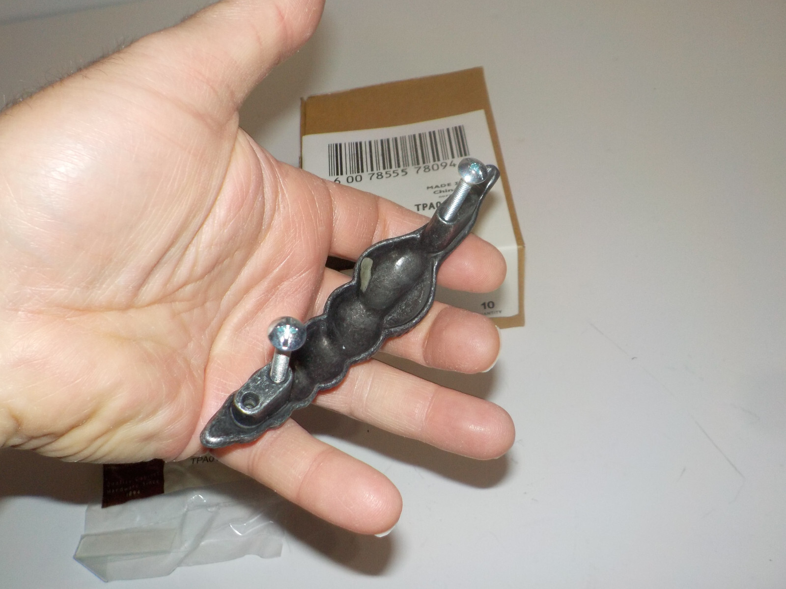 BOX OF 10 Belwith Whimsical 5" Vibra Pewter Shell Cabinet Pulls NOS TPA0121-VP