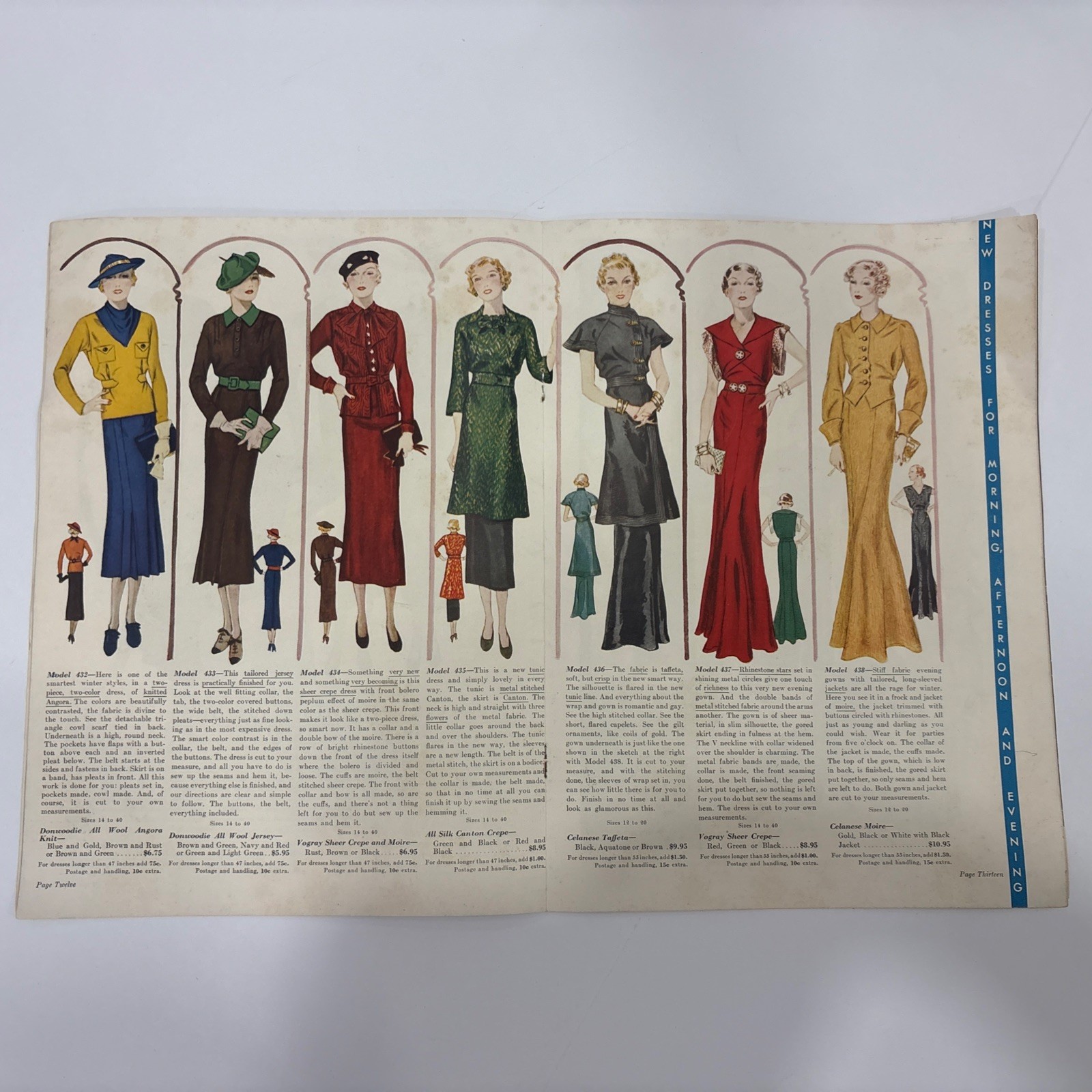 Winter 1934 Berth Robert Fashion Catalog. Semi-Made Dresses